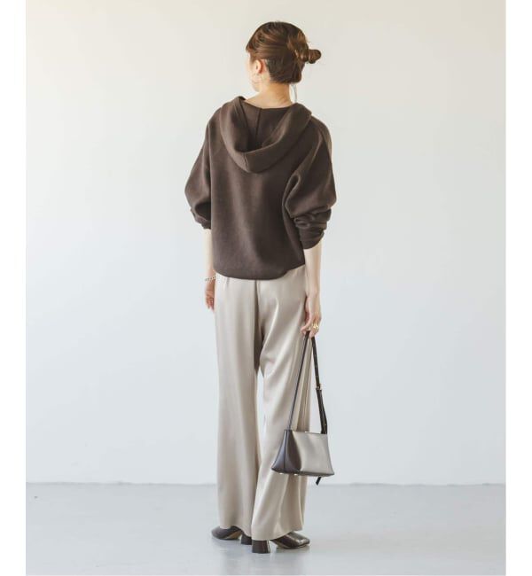 NOBLE「《追加2》【洗える】ルナサテンベルテッドパンツ」|スラックス|