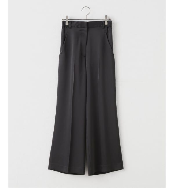 NOBLE「《追加2》【洗える】ルナサテンベルテッドパンツ」|スラックス|