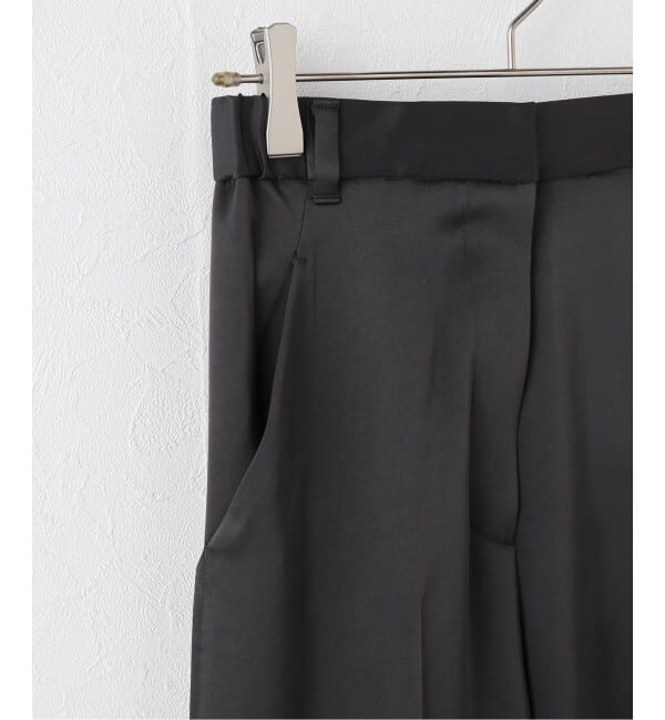 NOBLE「《追加2》【洗える】ルナサテンベルテッドパンツ」|スラックス|