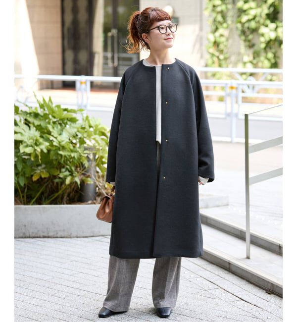 Spick and Span「《追加》S160ビーバーノーカラーコート」|ノーカラーコート|