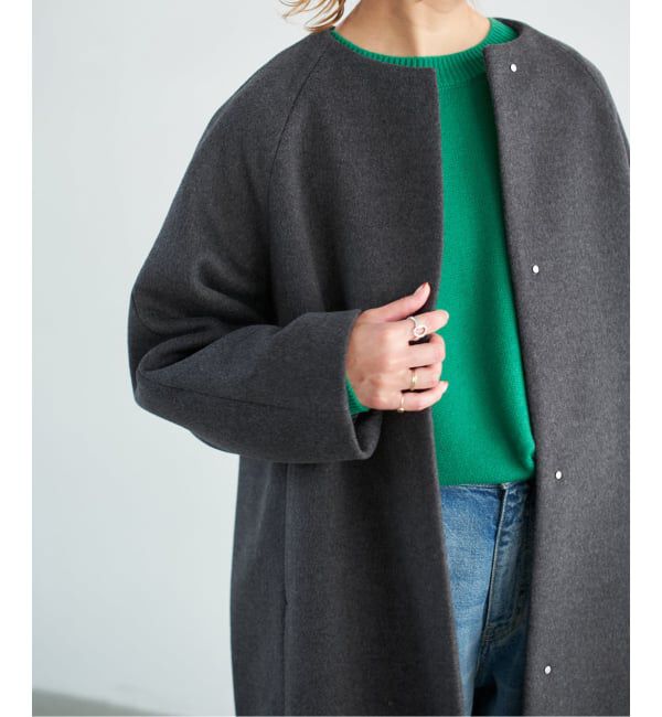 Spick and Span「《追加》S160ビーバーノーカラーコート」|ノーカラーコート|