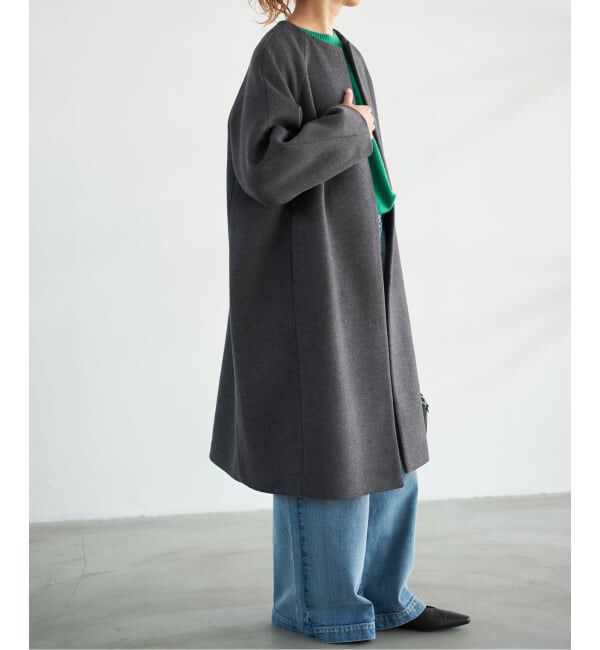 Spick and Span「《追加》S160ビーバーノーカラーコート」|ノーカラーコート|