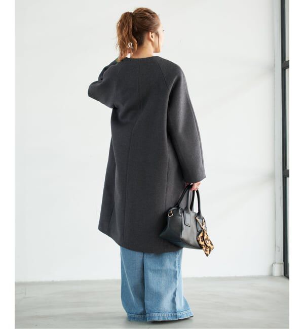 Spick and Span「《追加》S160ビーバーノーカラーコート」|ノーカラーコート|