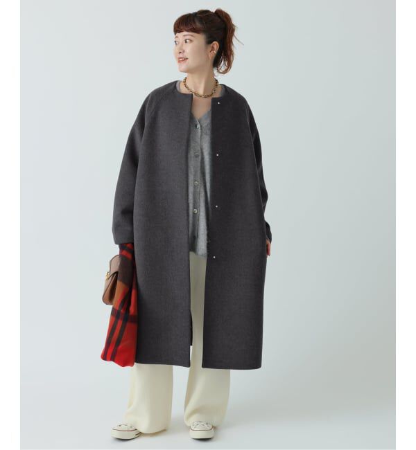 Spick and Span「《追加》S160ビーバーノーカラーコート」|ノーカラーコート|