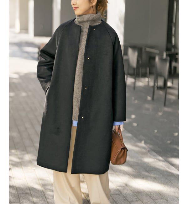 Spick and Span「《追加》S160ビーバーノーカラーコート」|ノーカラーコート|