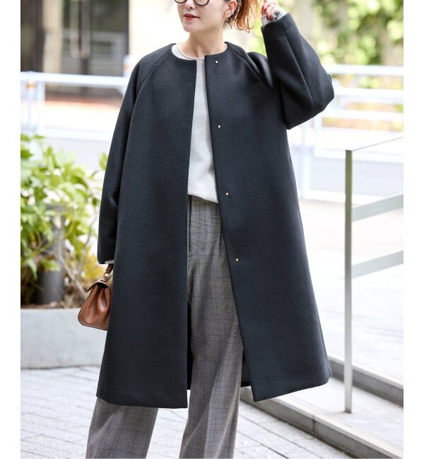 Spick and Span「《追加》S160ビーバーノーカラーコート」|ノーカラーコート|