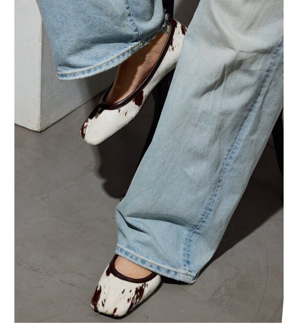 GRISE「《予約》GRISEレザースクエアプリーツフラット」|その他|