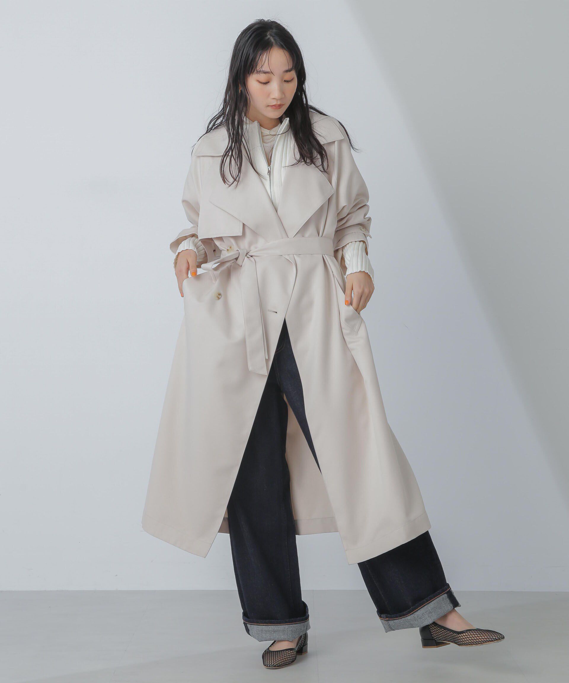 nano･universe「撥水＆花粉ガード加工ドルマンソフトトレンチコート」|トレンチコート|