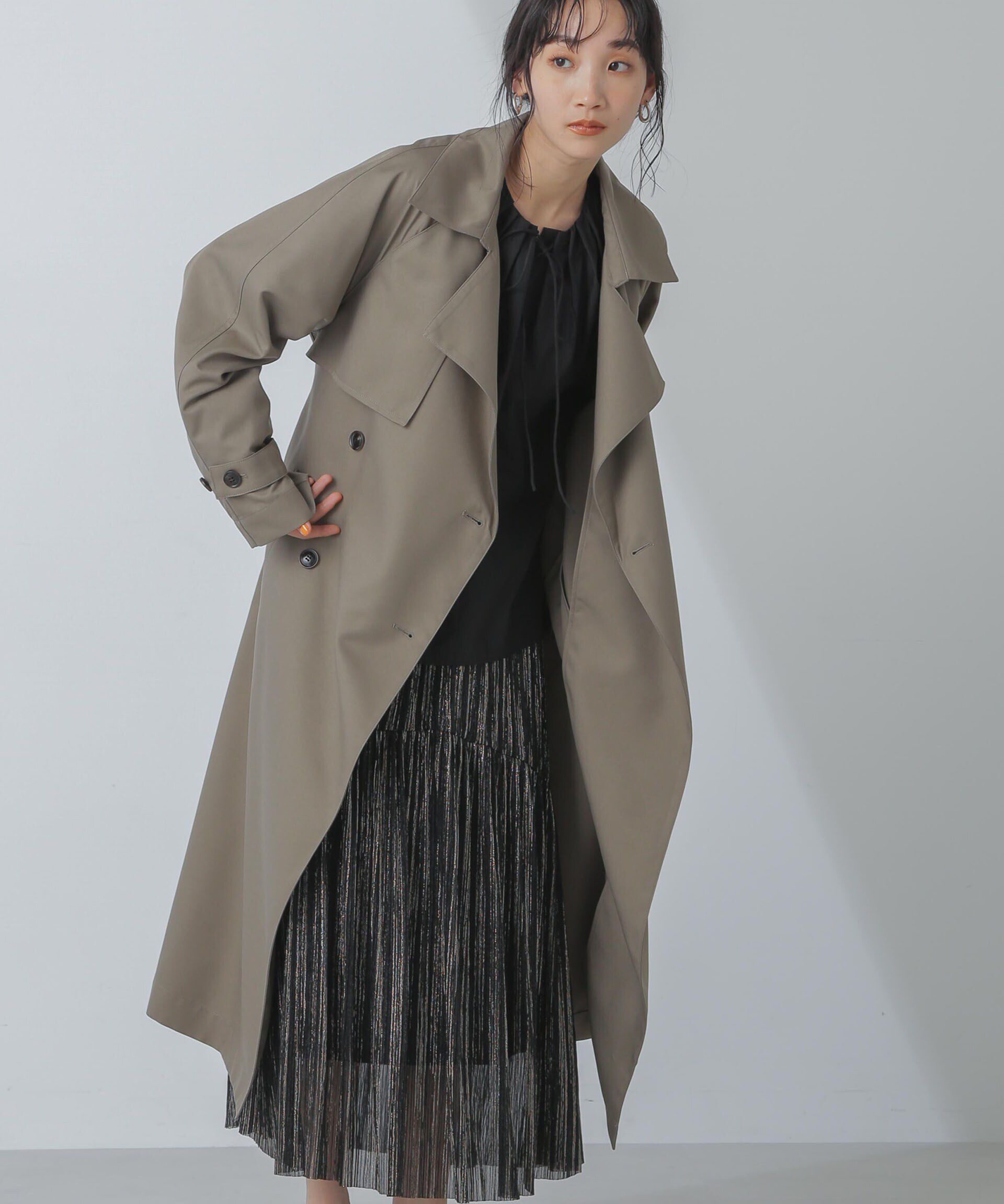 nano･universe「撥水＆花粉ガード加工ドルマンソフトトレンチコート」|トレンチコート|モカ3