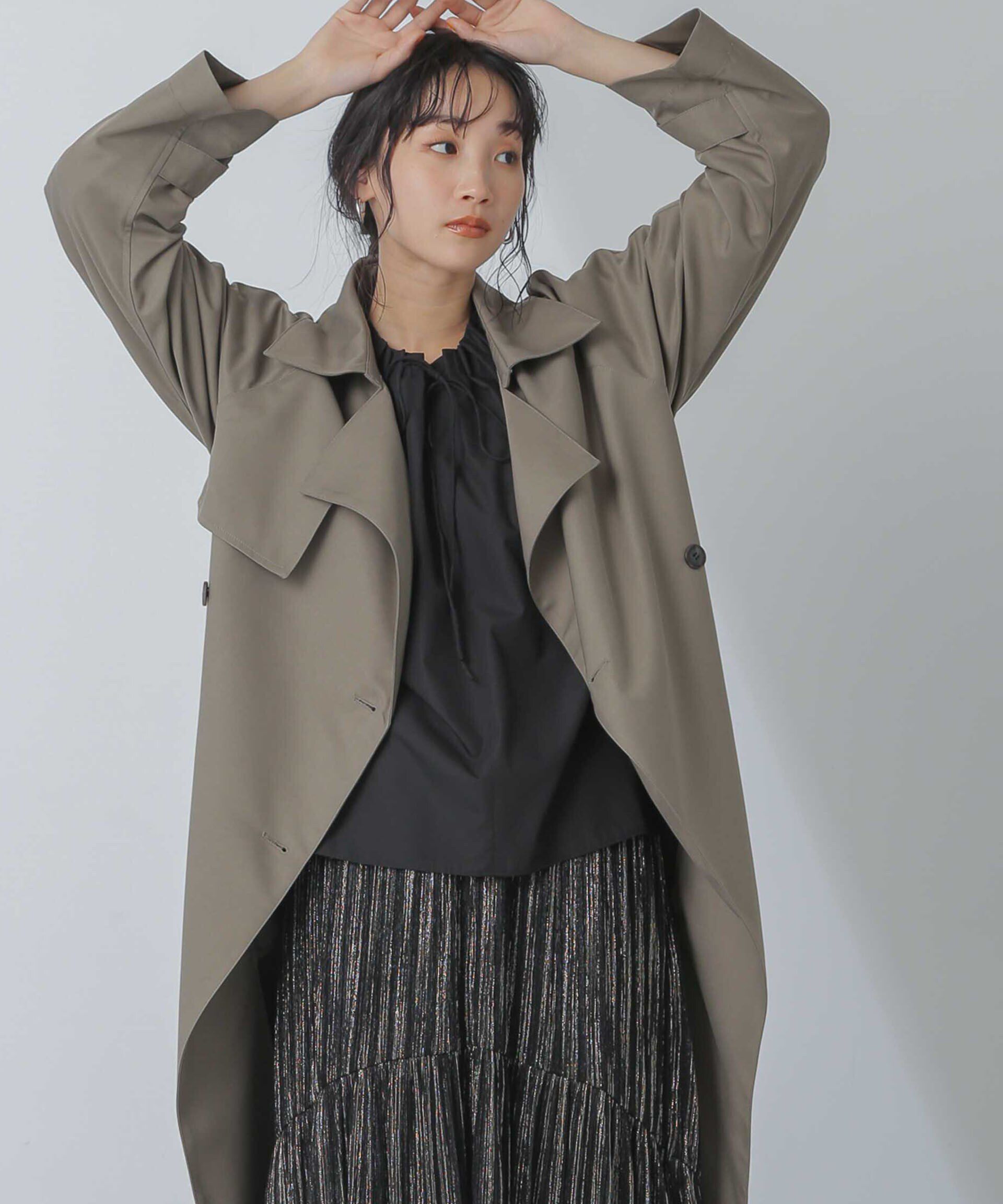 nano･universe「撥水＆花粉ガード加工ドルマンソフトトレンチコート」|トレンチコート|