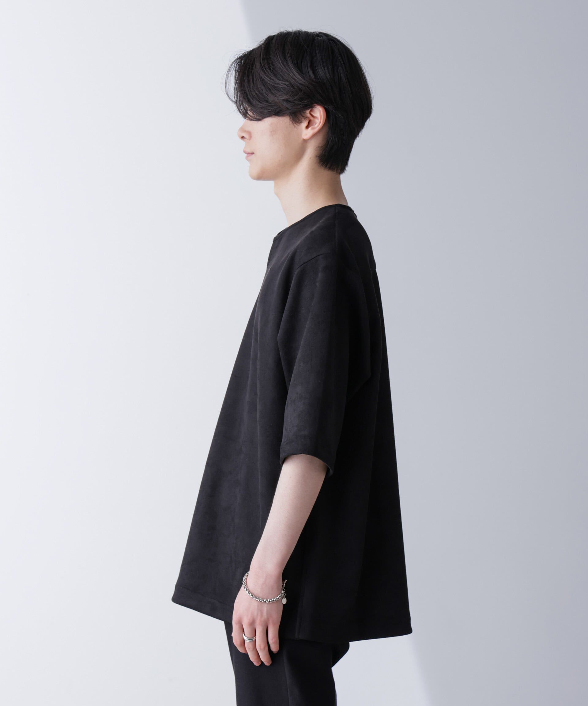 nano･universe「フェイクスエードリラックスTシャツ 半袖」|Tシャツ・カットソー|