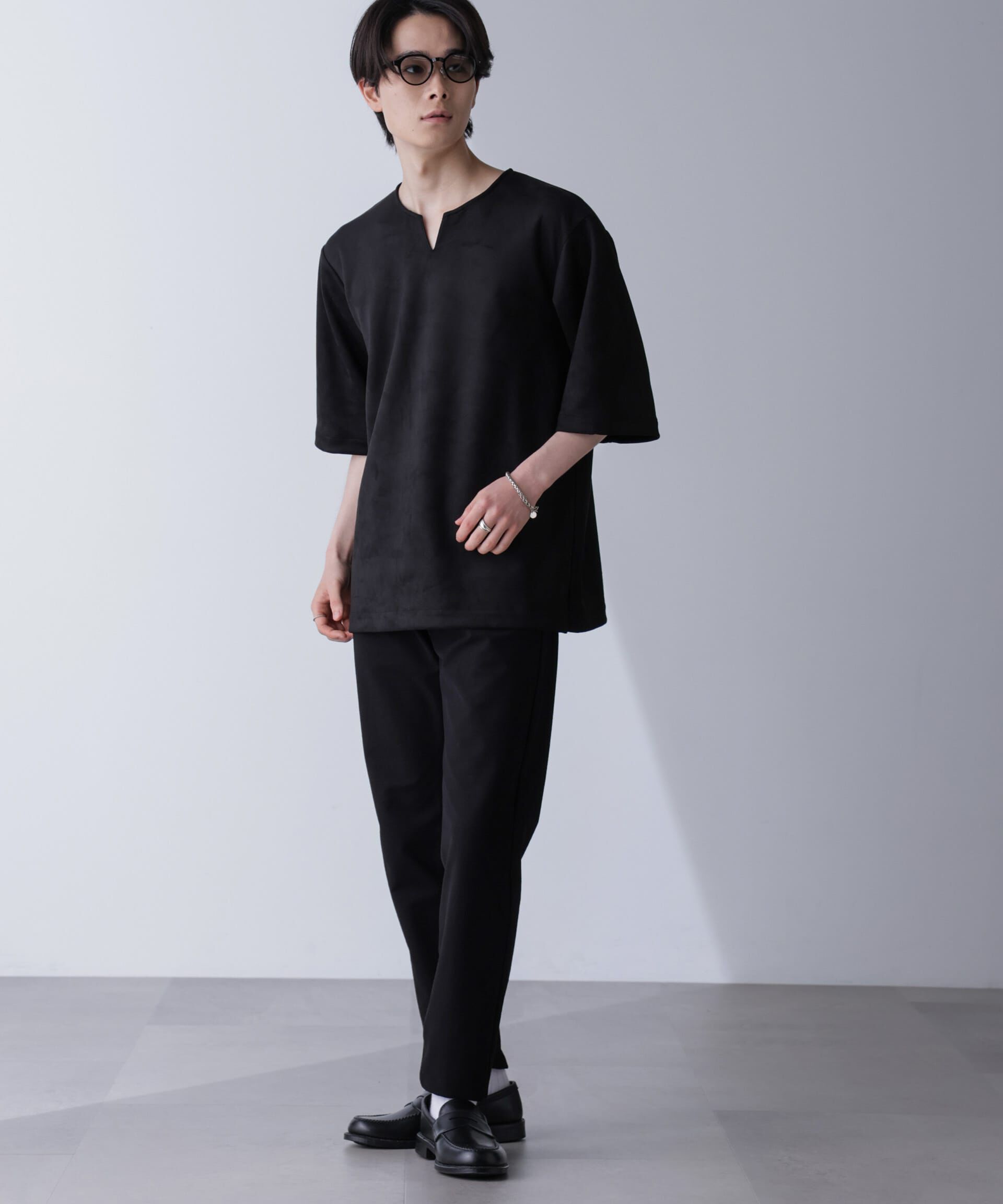 nano･universe「フェイクスエードリラックスTシャツ 半袖」|Tシャツ・カットソー|