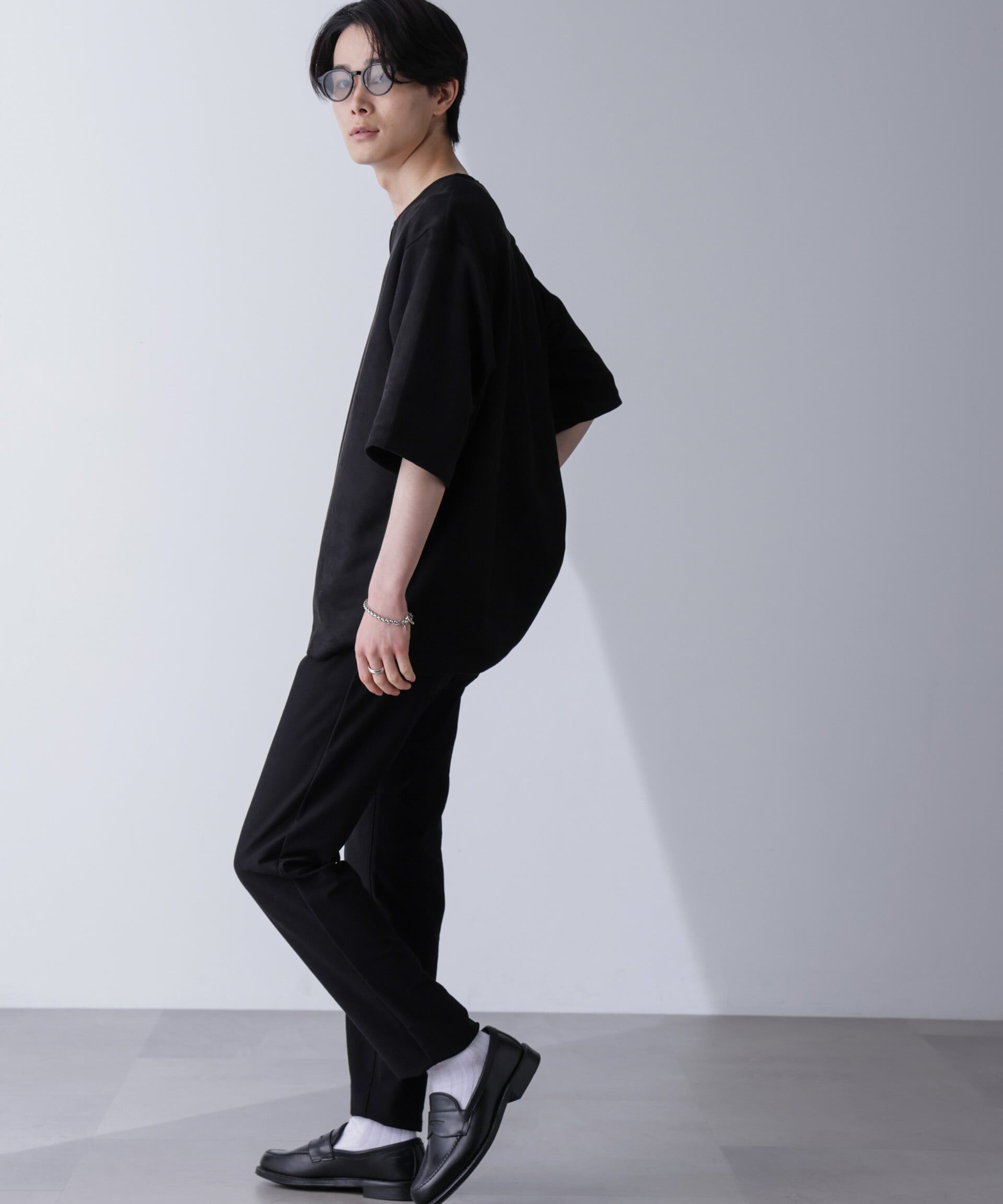 nano･universe「フェイクスエードリラックスTシャツ 半袖」|Tシャツ・カットソー|