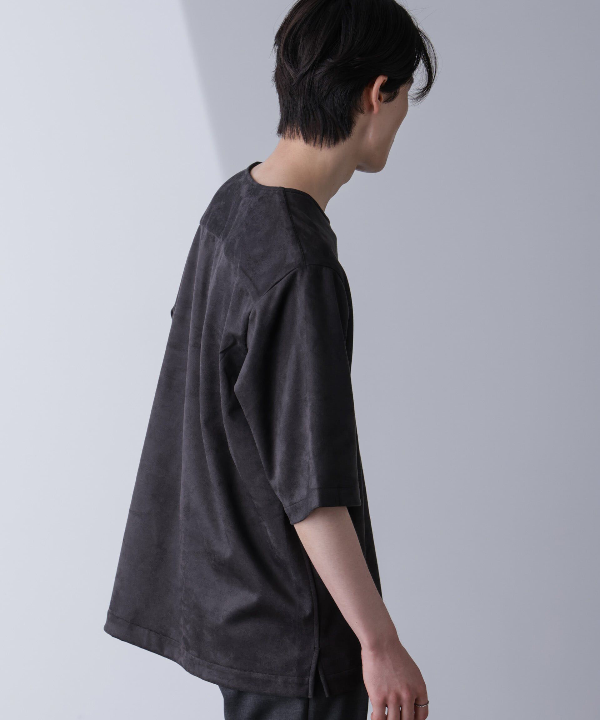 nano･universe「フェイクスエードリラックスTシャツ 半袖」|Tシャツ・カットソー|