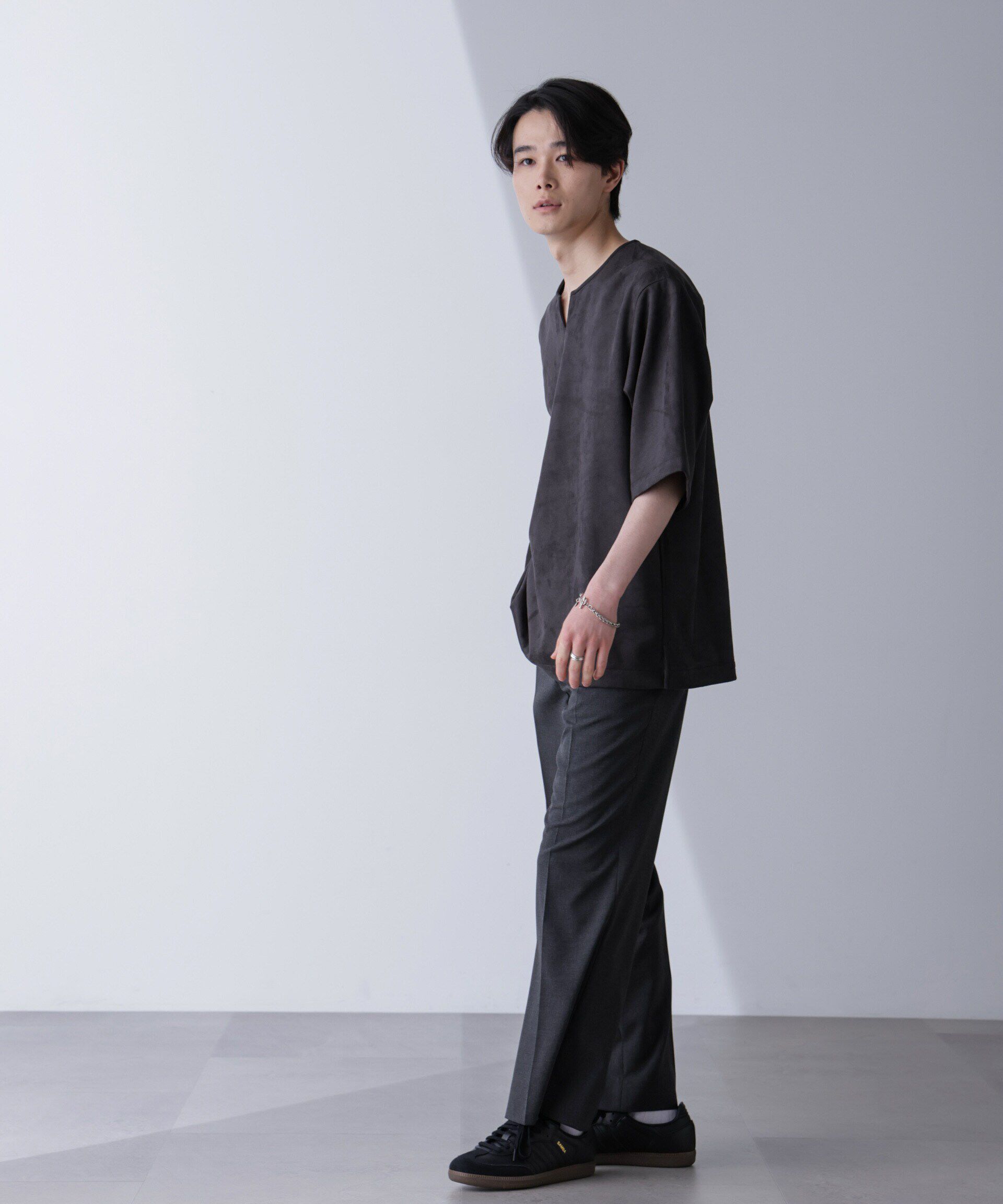 nano･universe「フェイクスエードリラックスTシャツ 半袖」|Tシャツ・カットソー|