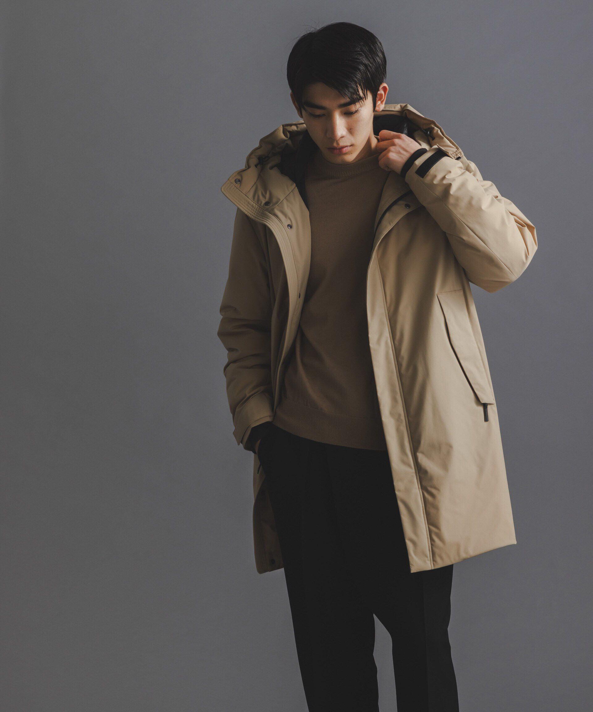 nano･universe「「西川ダウン(R)」ロングフードダウン」|ダウン|