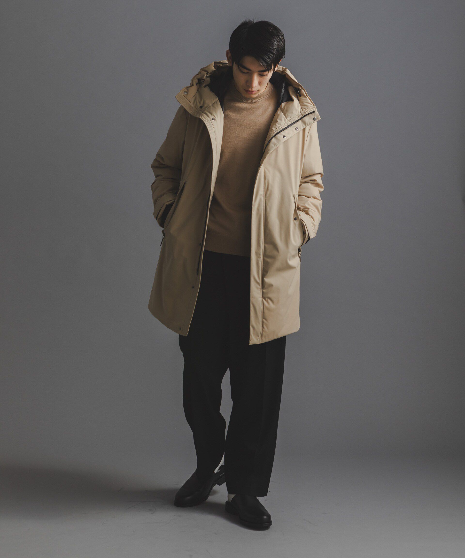 nano･universe「「西川ダウン(R)」ロングフードダウン」|ダウン|