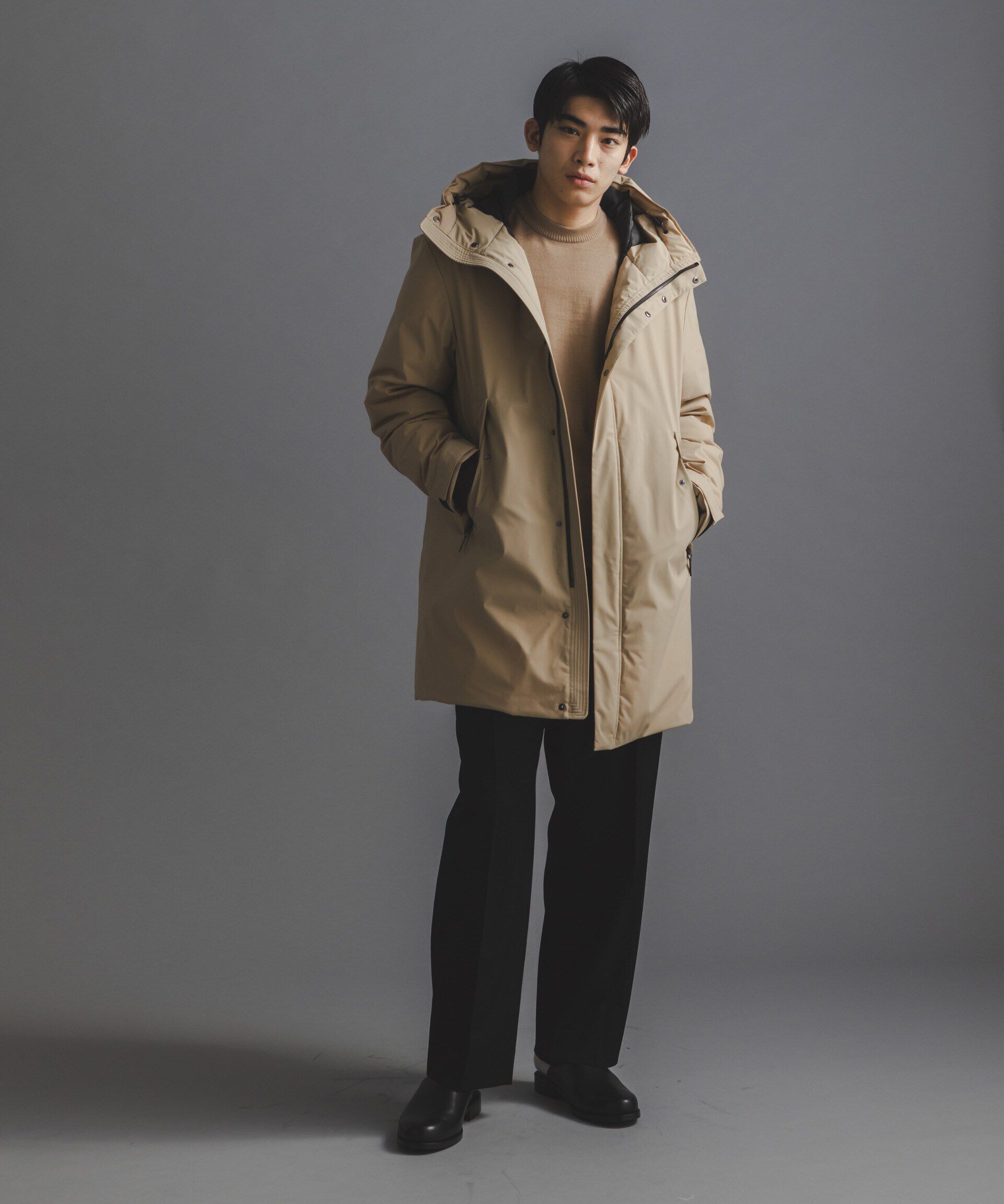 nano･universe「「西川ダウン(R)」ロングフードダウン」|ダウン|