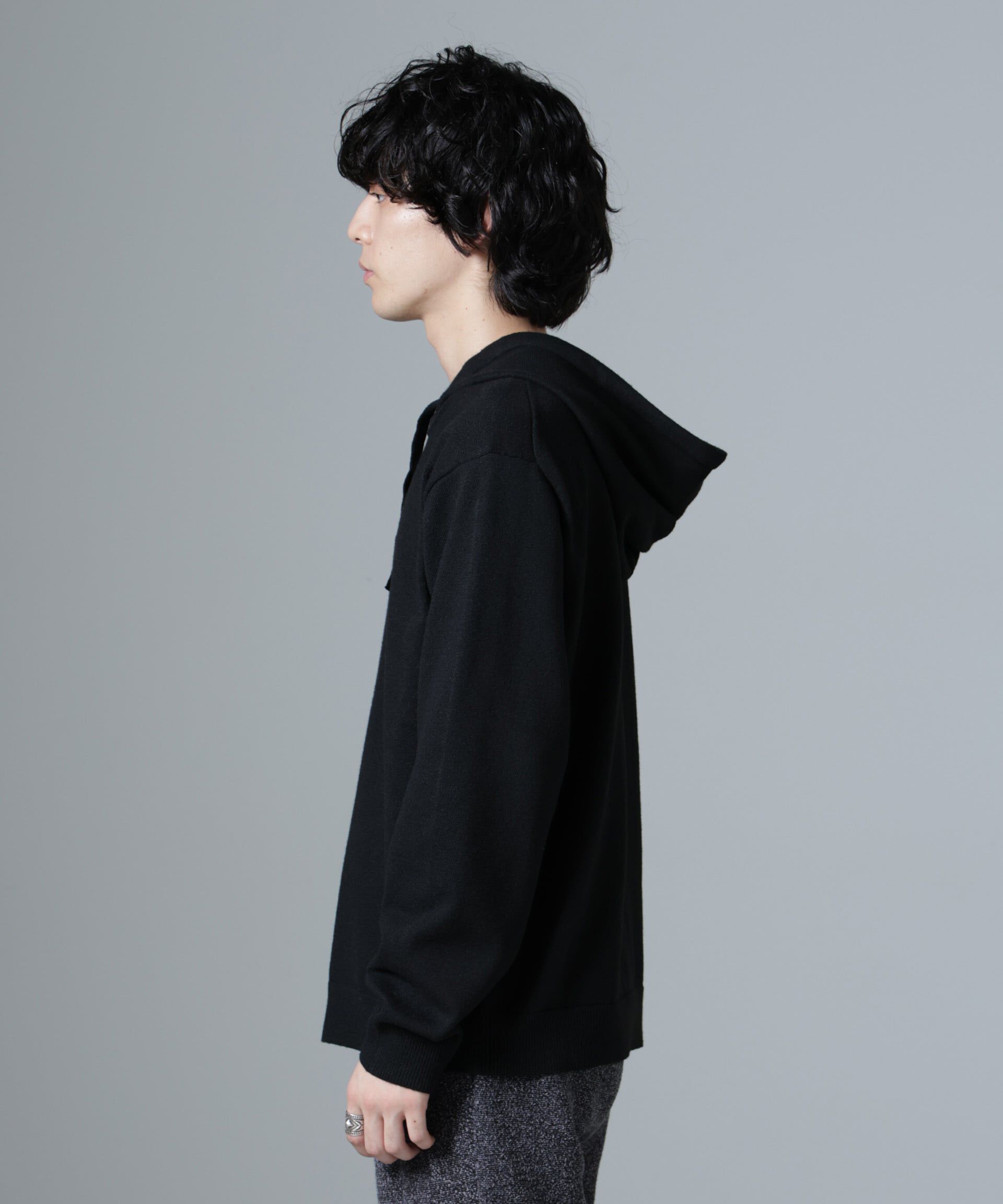 nano･universe「天竺編みニットパーカー」|ニット・セーター|