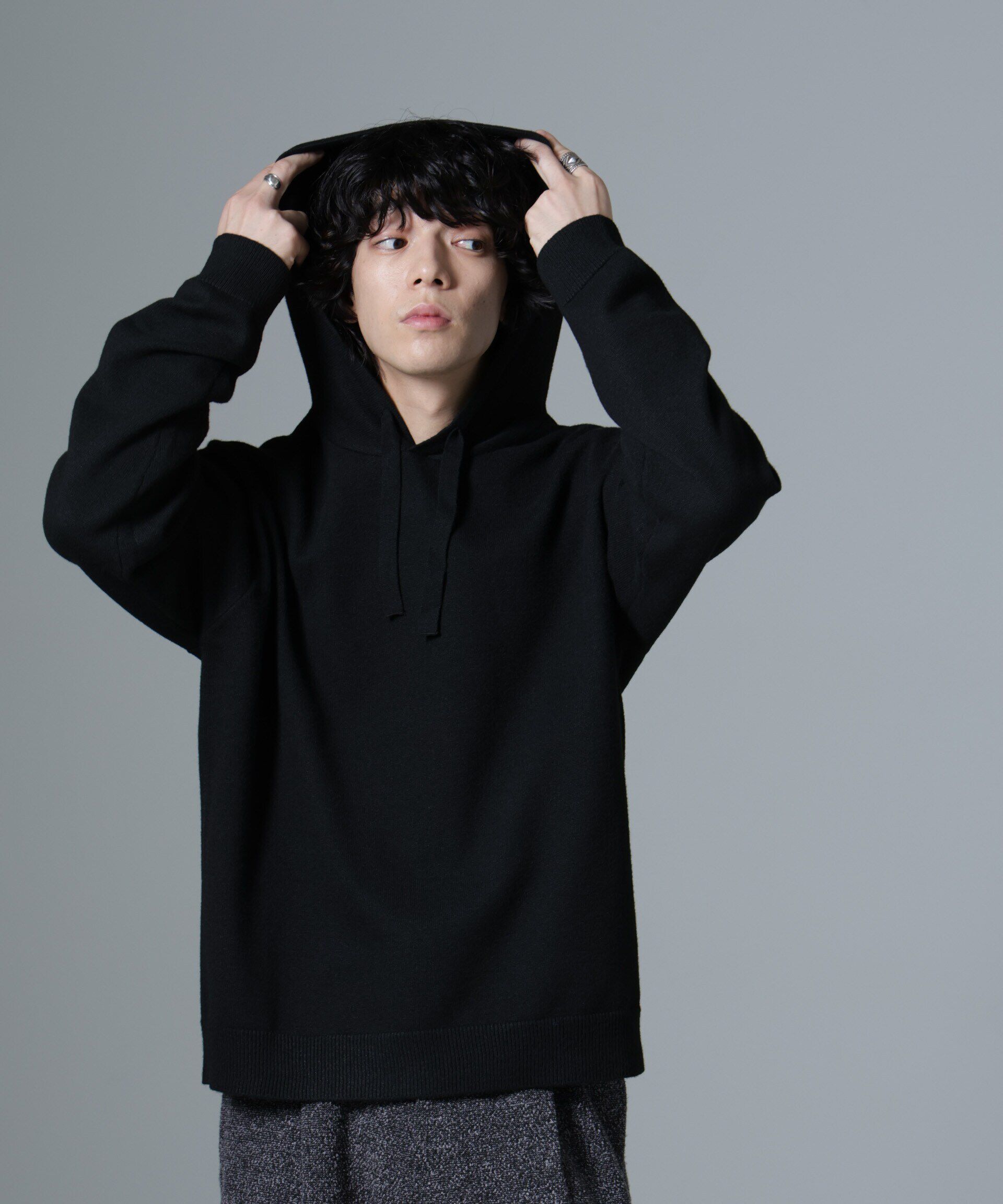 nano･universe「天竺編みニットパーカー」|ニット・セーター|