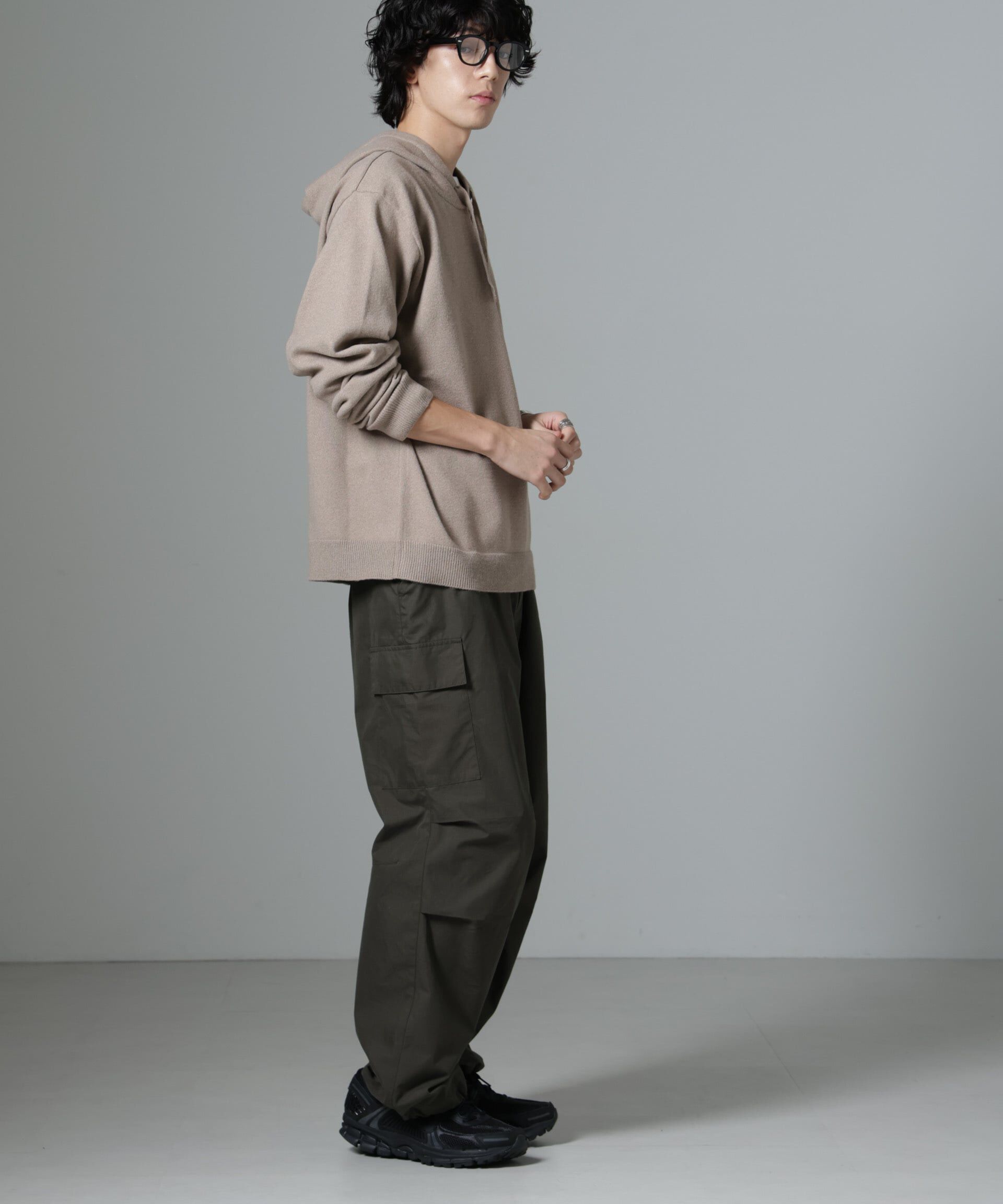 nano･universe「天竺編みニットパーカー」|ニット・セーター|