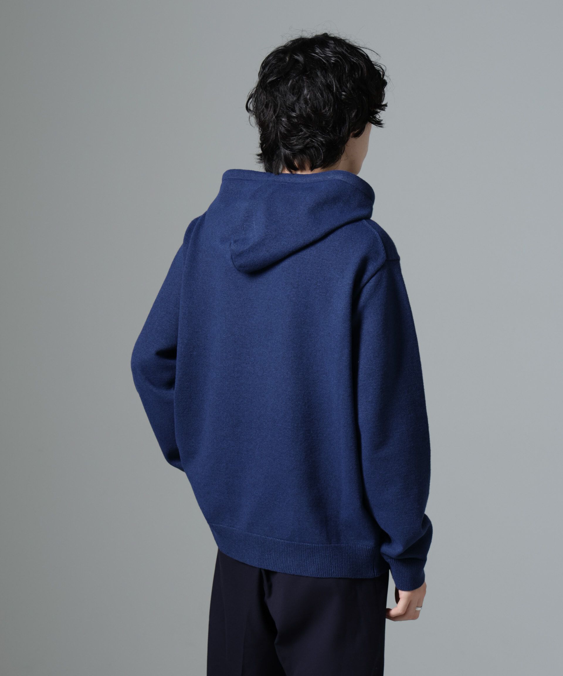 nano･universe「天竺編みニットパーカー」|ニット・セーター|