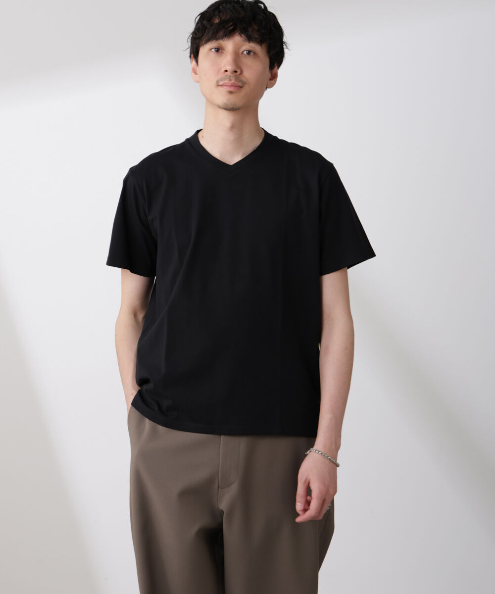 nano･universe「WEB限定/ジャケT(R) Vネック 半袖」|Tシャツ・カットソー|