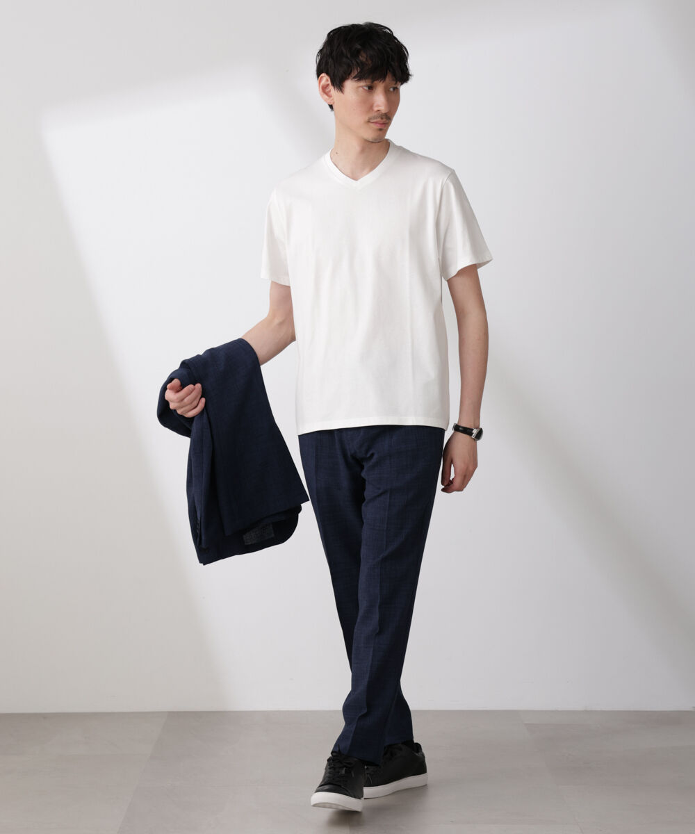 nano･universe「WEB限定/ジャケT(R) Vネック 半袖」|Tシャツ・カットソー|