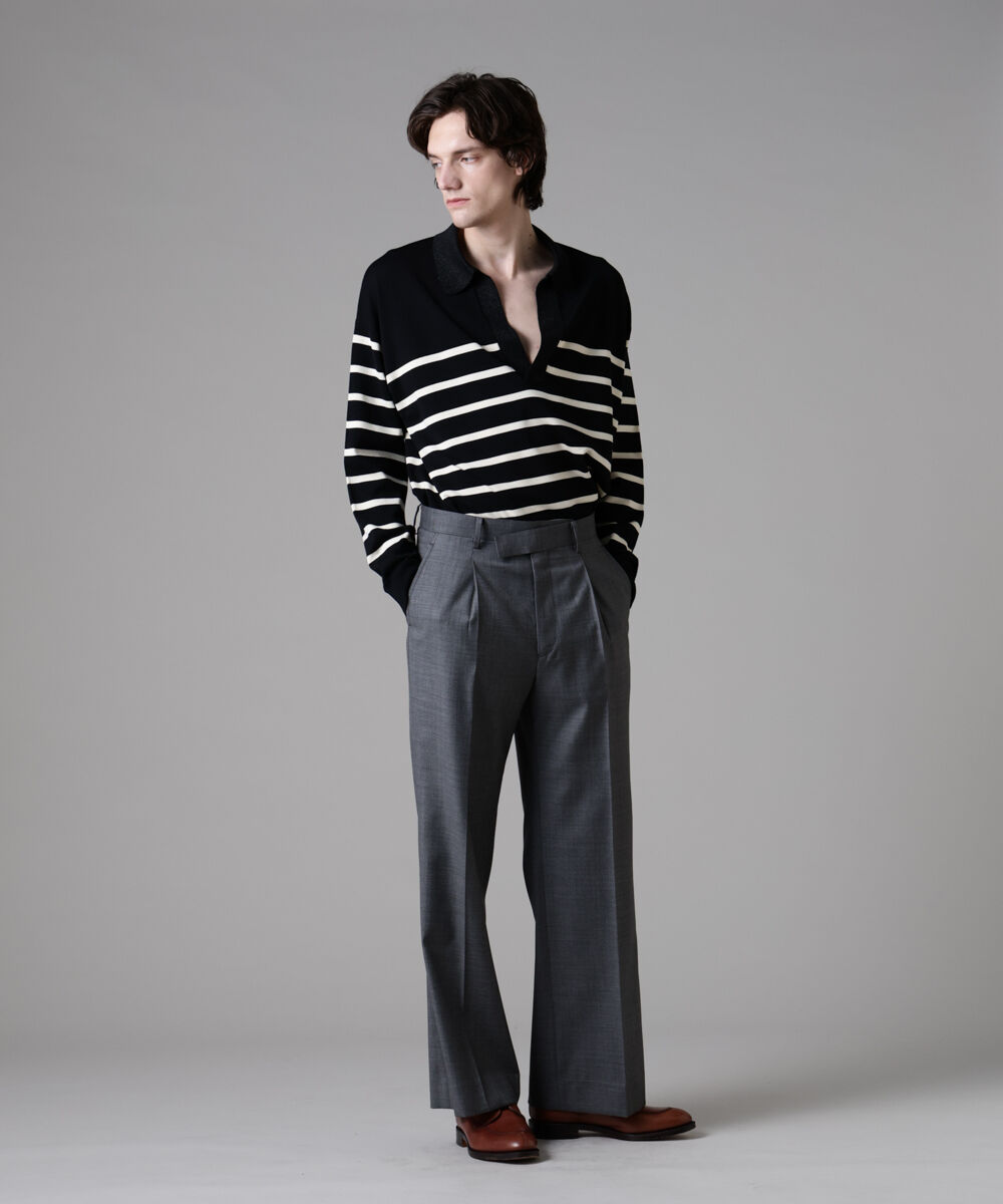 nano･universe「「ASSEMBLANC」Loro Piana FAB.トラウザーズ」|チノ|グレー