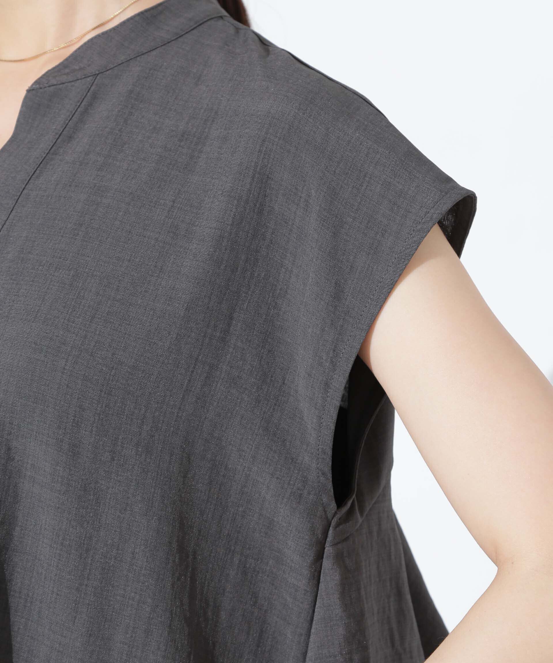 nano･universe「リネンタッチバックフレアスキッパーワンピース」|ワンピース|