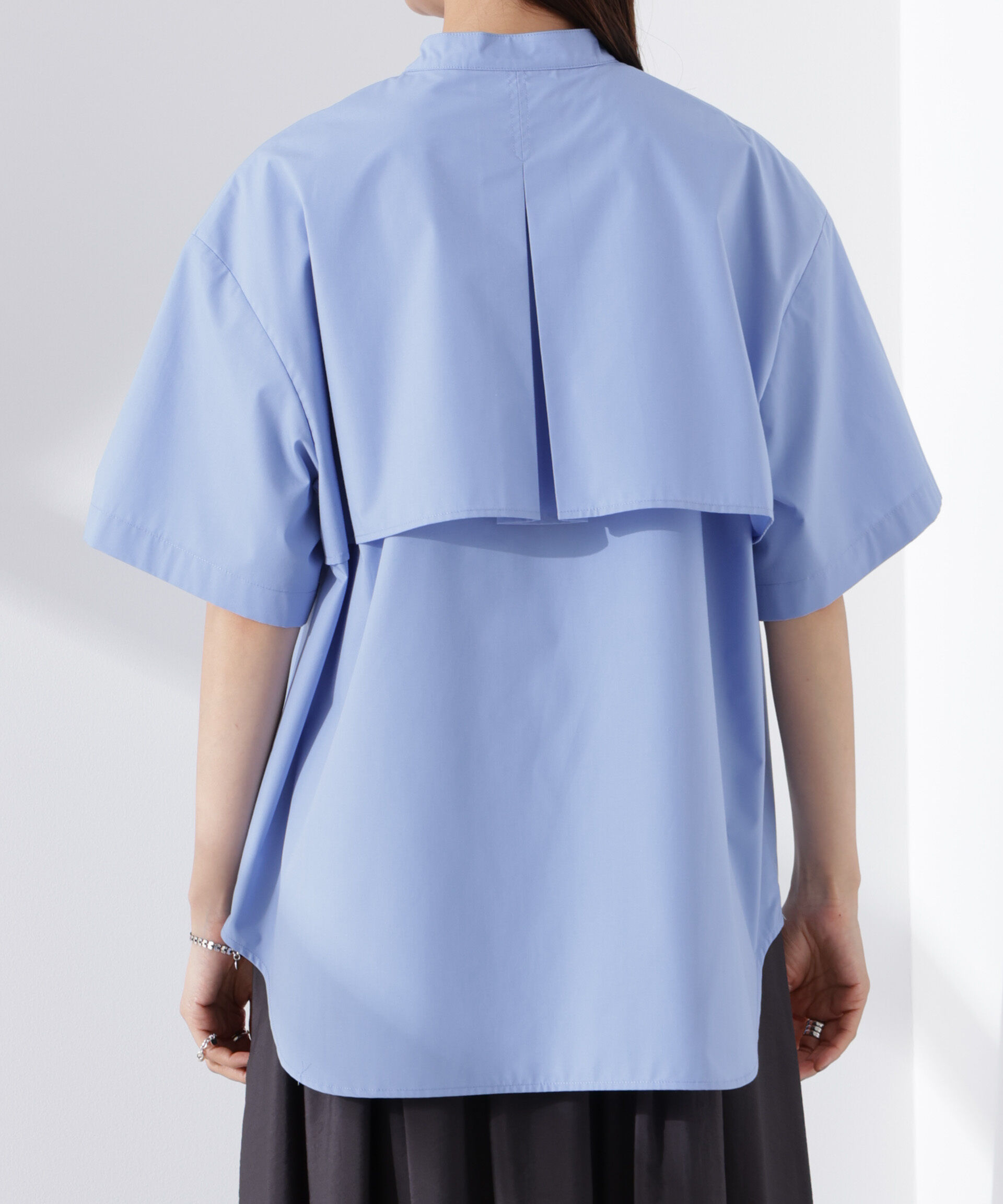 nano･universe「ケープディティール半袖シャツ」|シャツ・ブラウス|