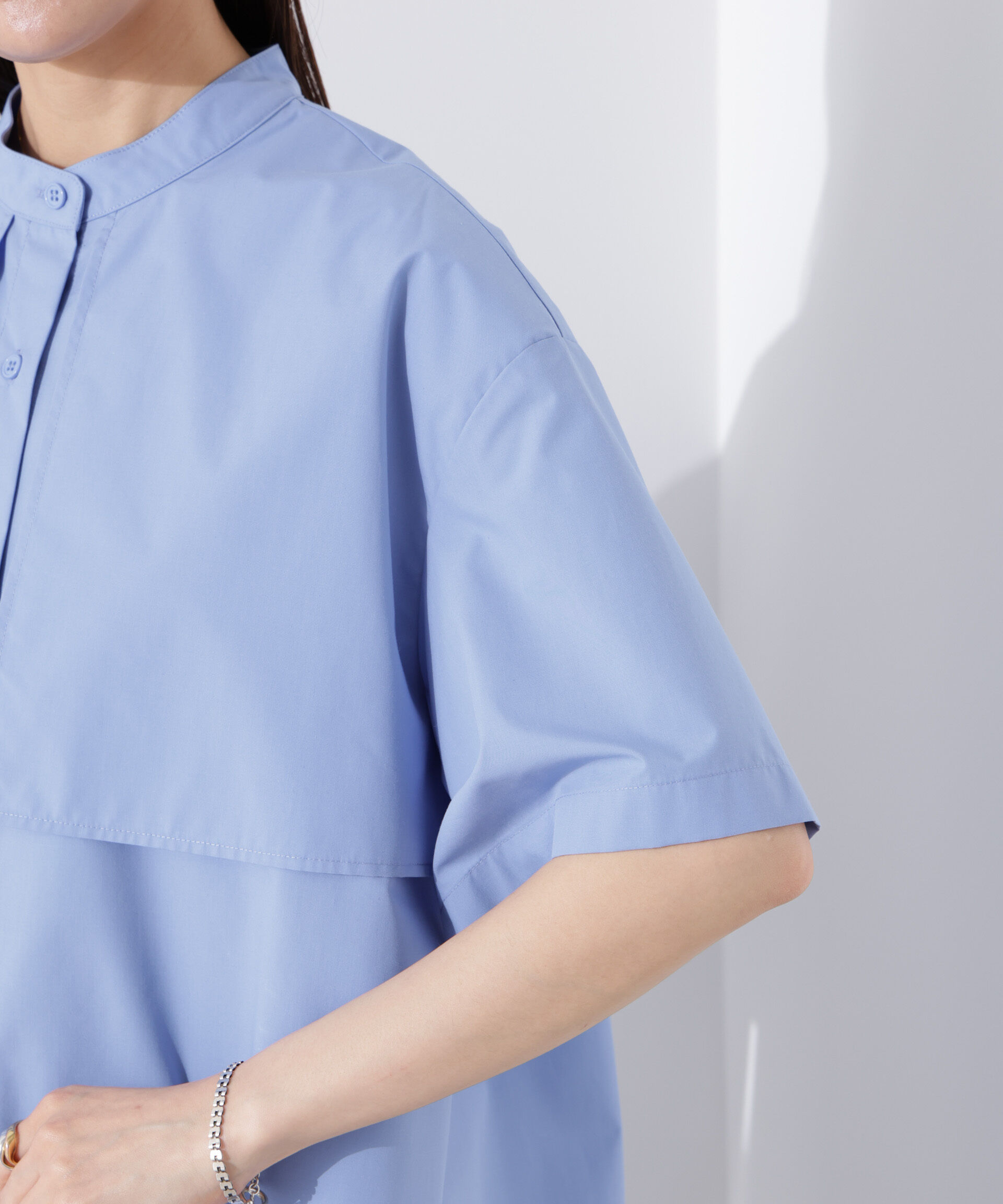 nano･universe「ケープディティール半袖シャツ」|シャツ・ブラウス|