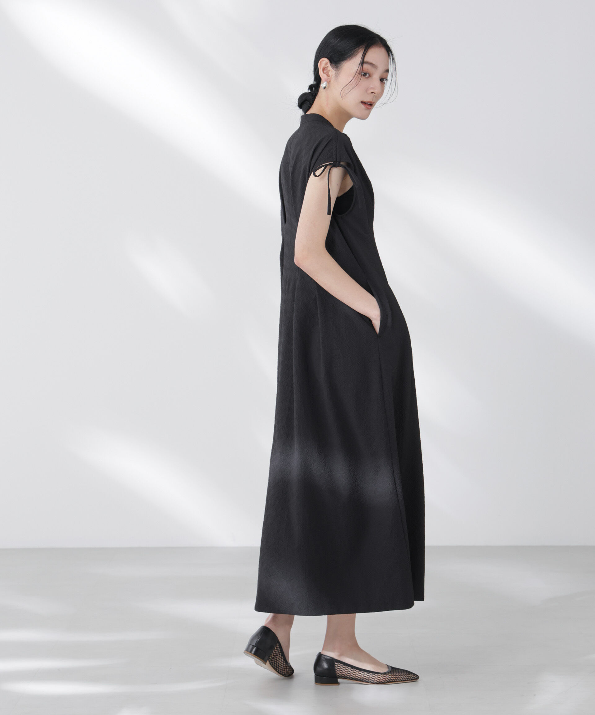 nano･universe「リボンドロストサッカーシャツワンピース」|ワンピース|