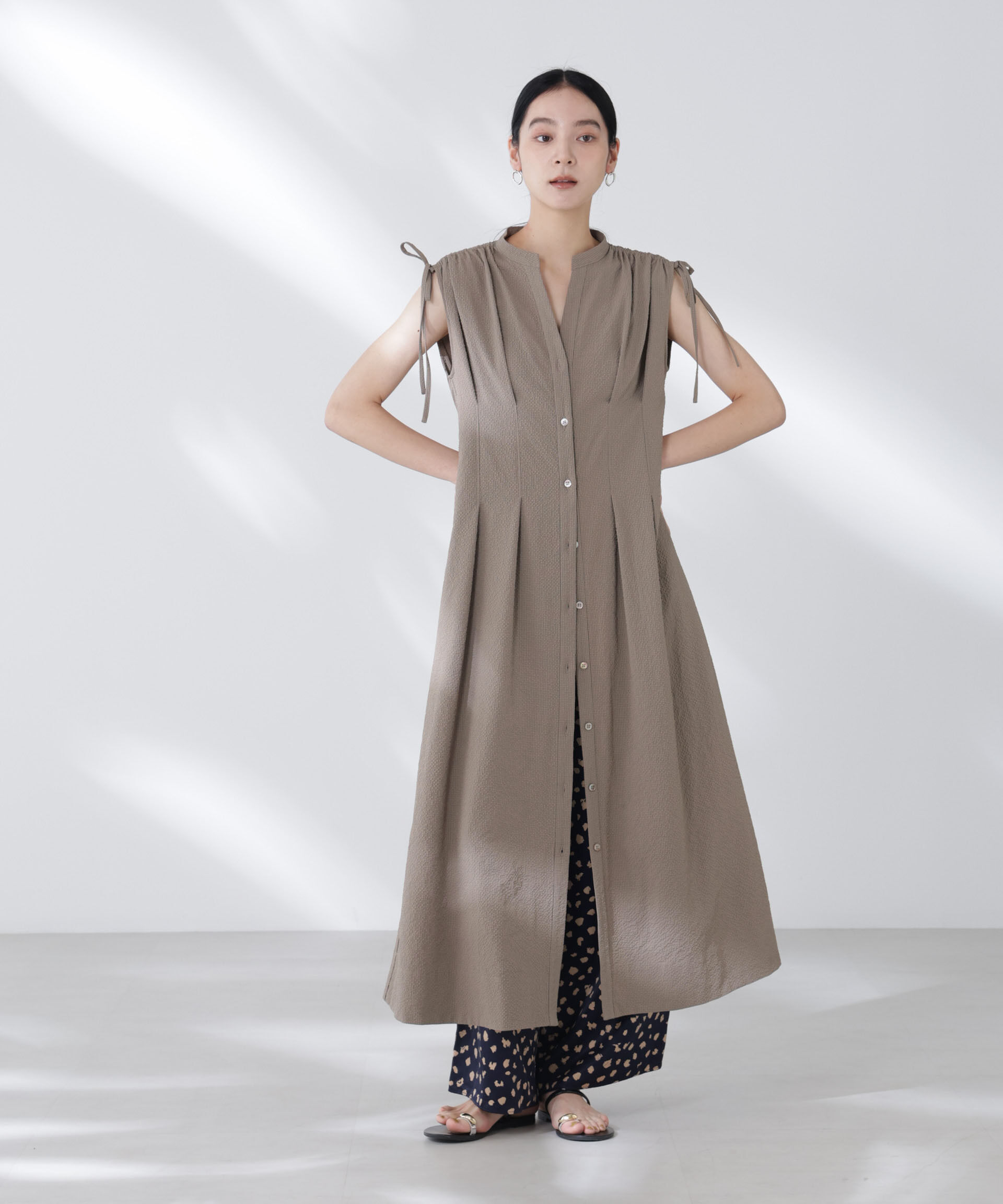 nano･universe「リボンドロストサッカーシャツワンピース」|ワンピース|