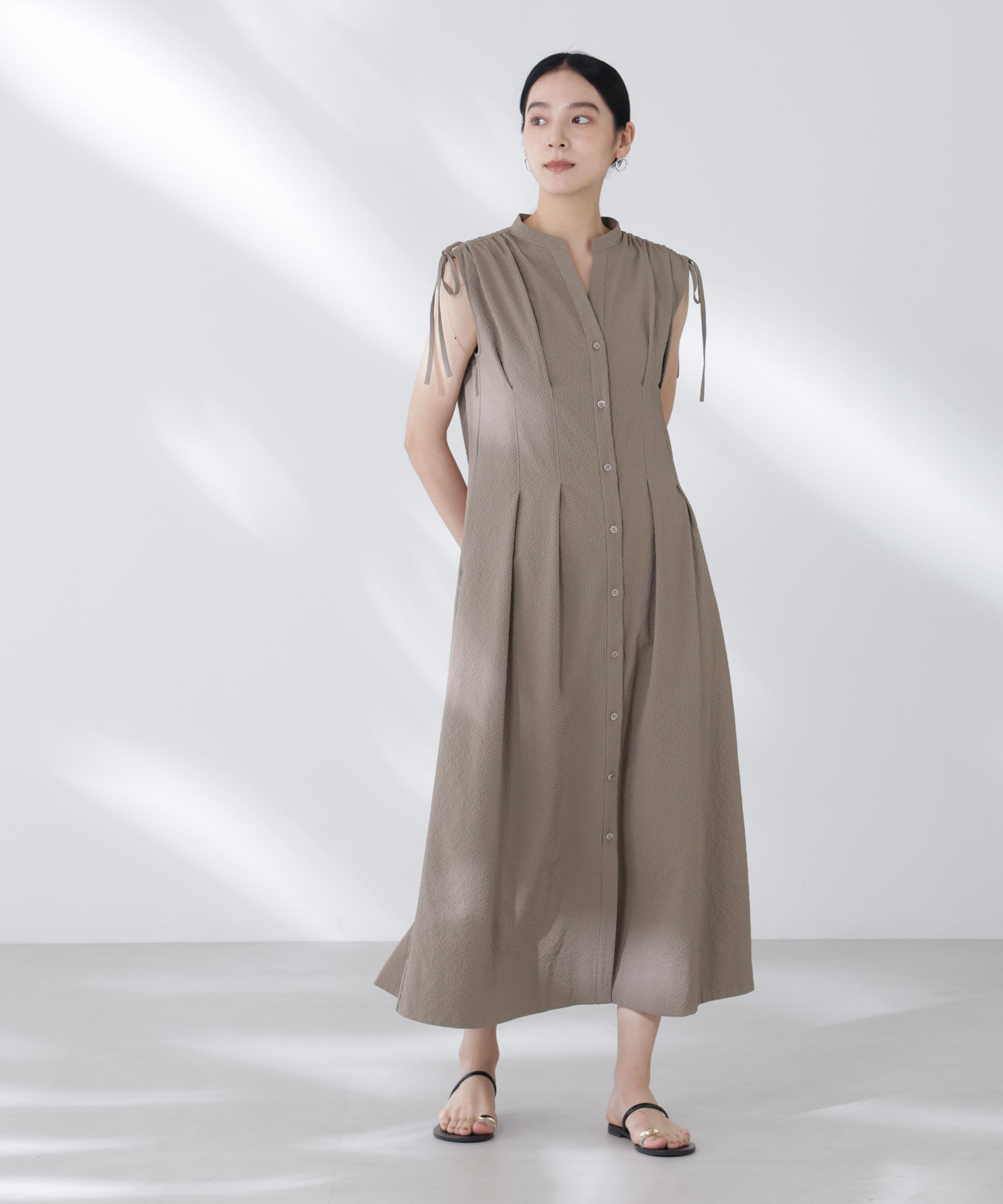 nano･universe「リボンドロストサッカーシャツワンピース」|ワンピース|