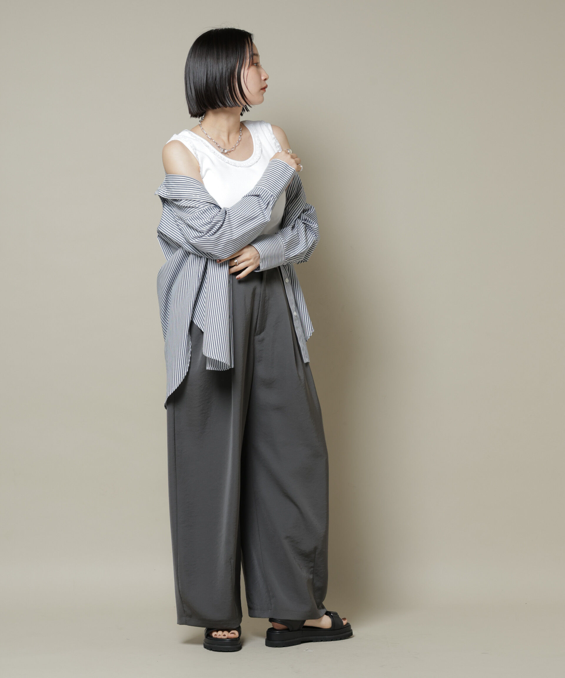 nano･universe「レーストリミングタンクトップ」|Tシャツ・カットソー|