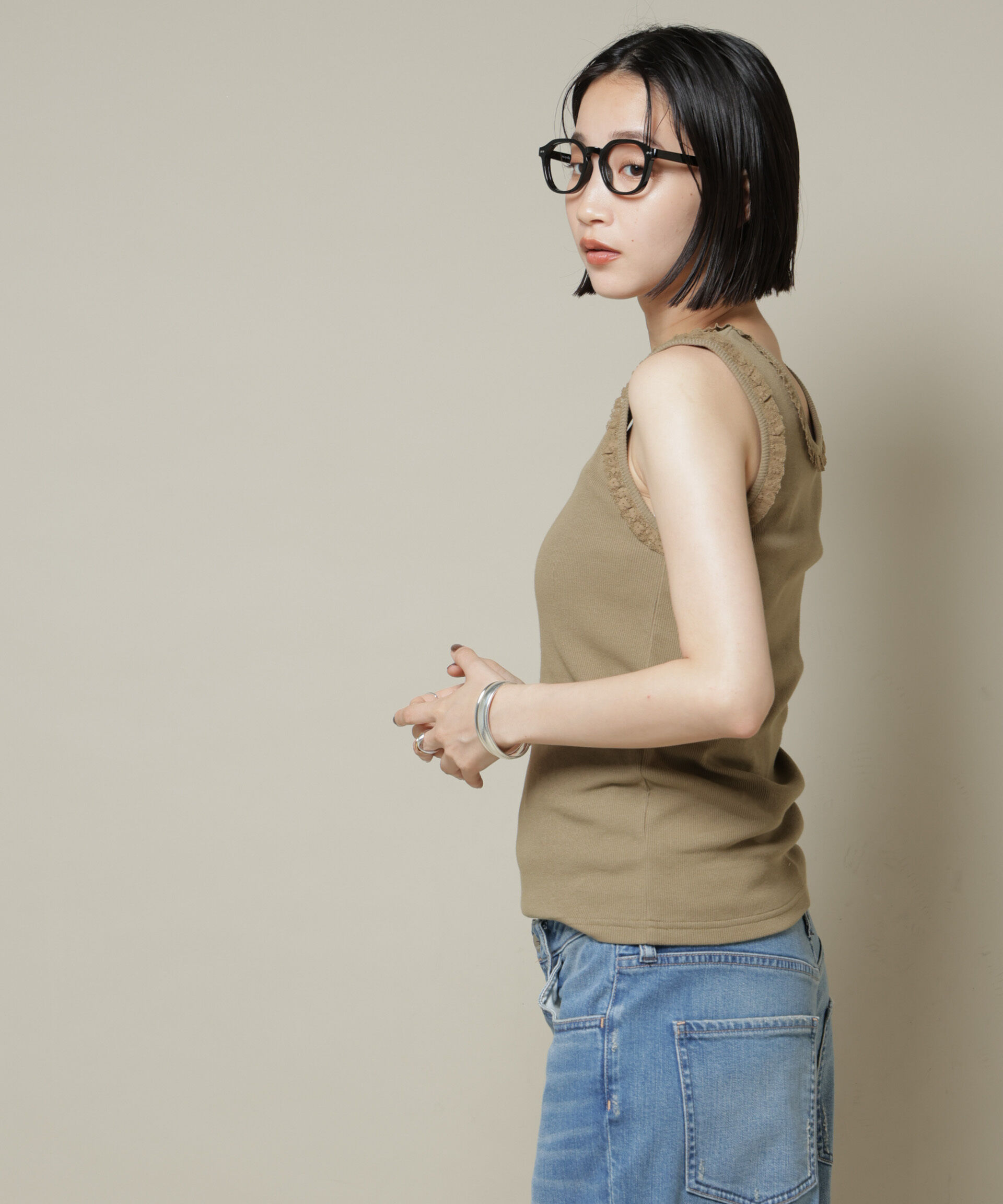 nano･universe「レーストリミングタンクトップ」|Tシャツ・カットソー|