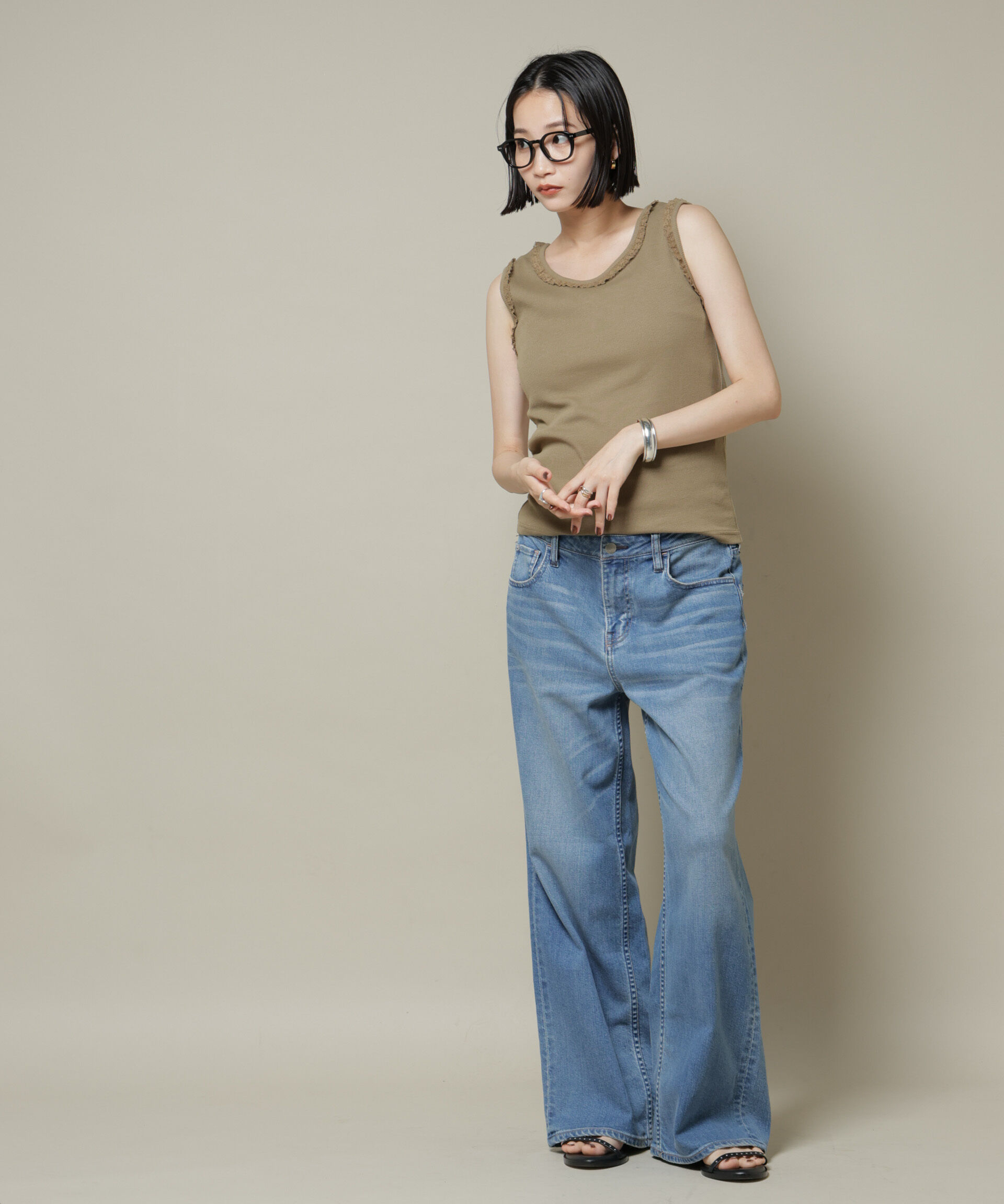 nano･universe「レーストリミングタンクトップ」|Tシャツ・カットソー|