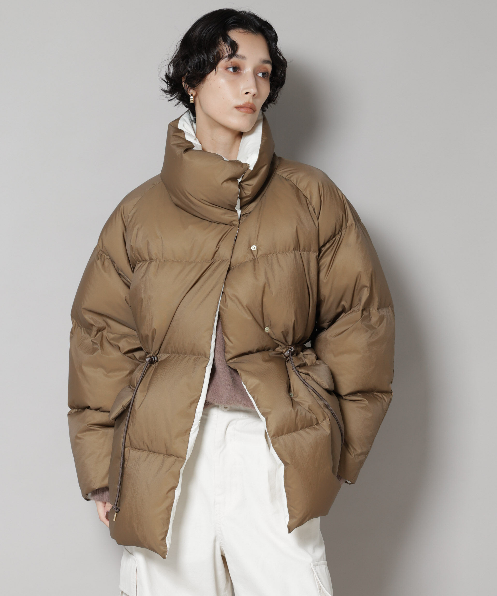 nano･universe「「西川ダウン(R)」バイカラーボリュームダウン」|ダウン|キャメル4