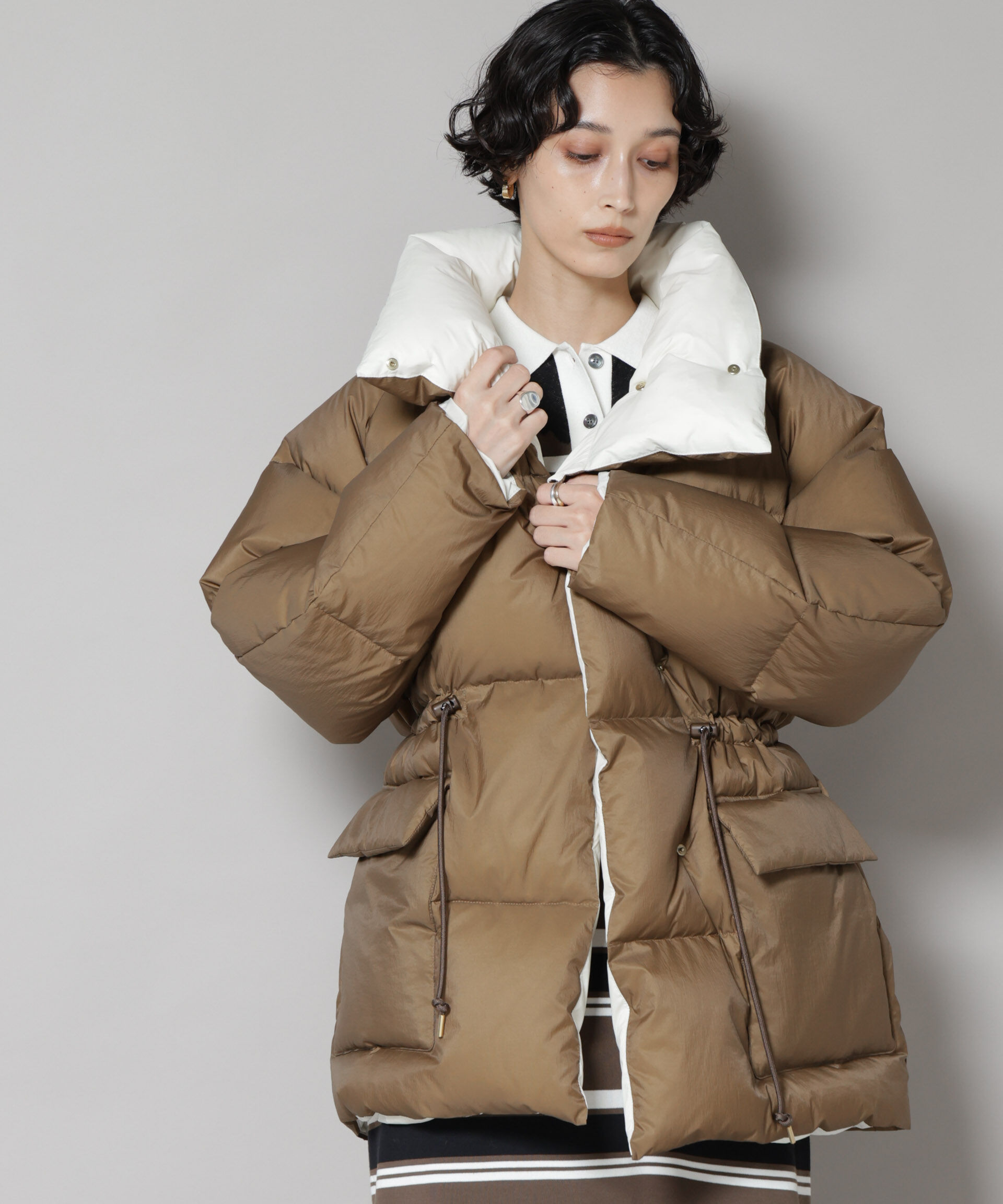 nano･universe「「西川ダウン(R)」バイカラーボリュームダウン」|ダウン|