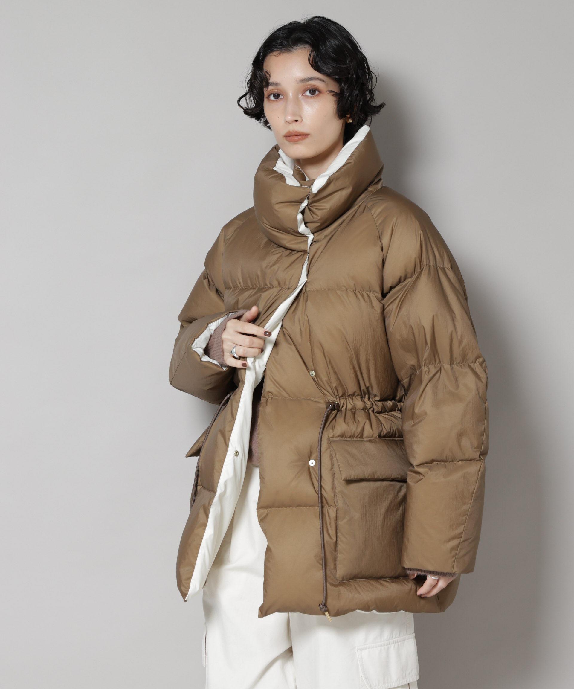 nano･universe「「西川ダウン(R)」バイカラーボリュームダウン」|ダウン|