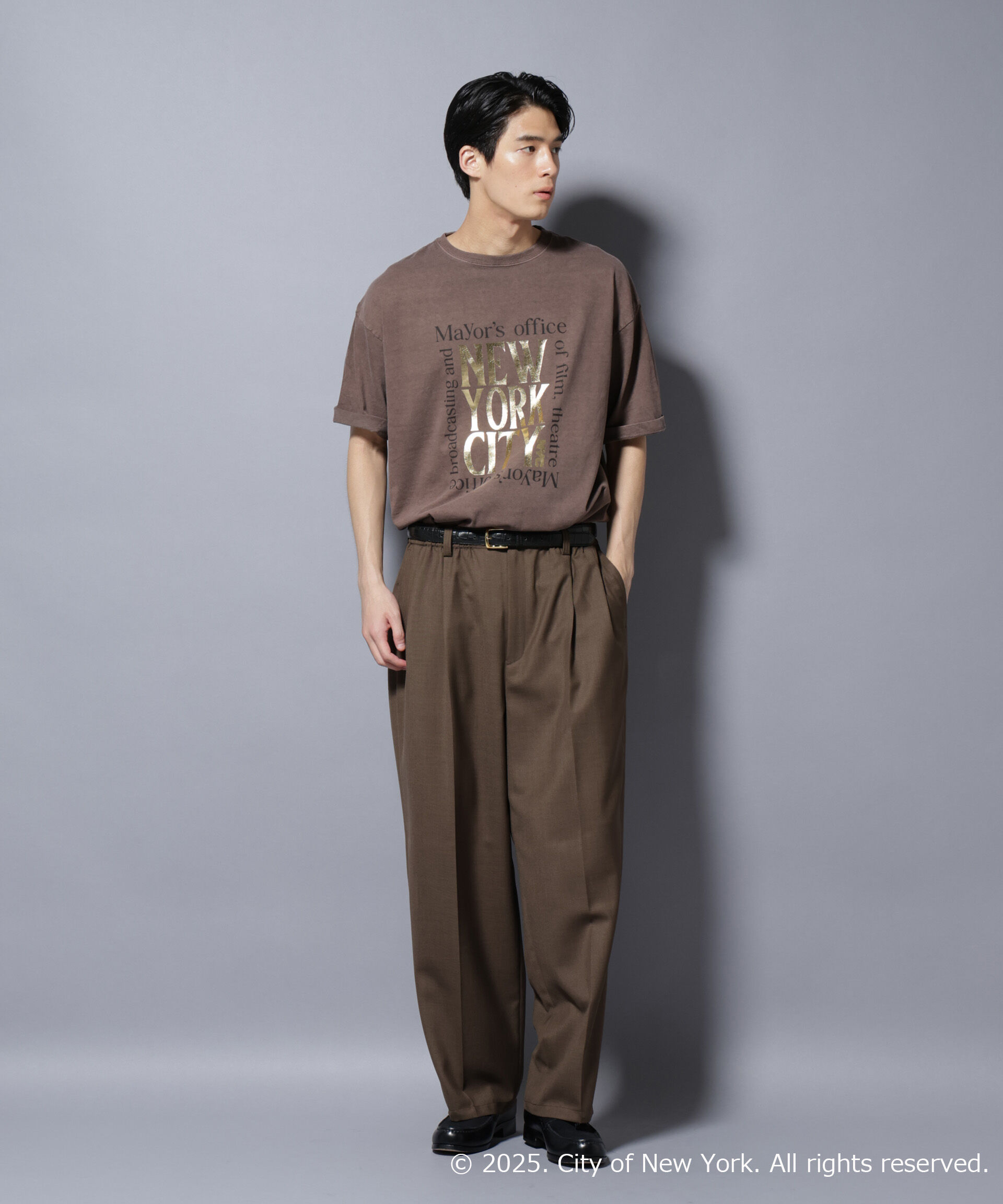 nano･universe「別注GOOD ROCK SPEED NYC 箔プリントＴシャツ」|Tシャツ・カットソー|