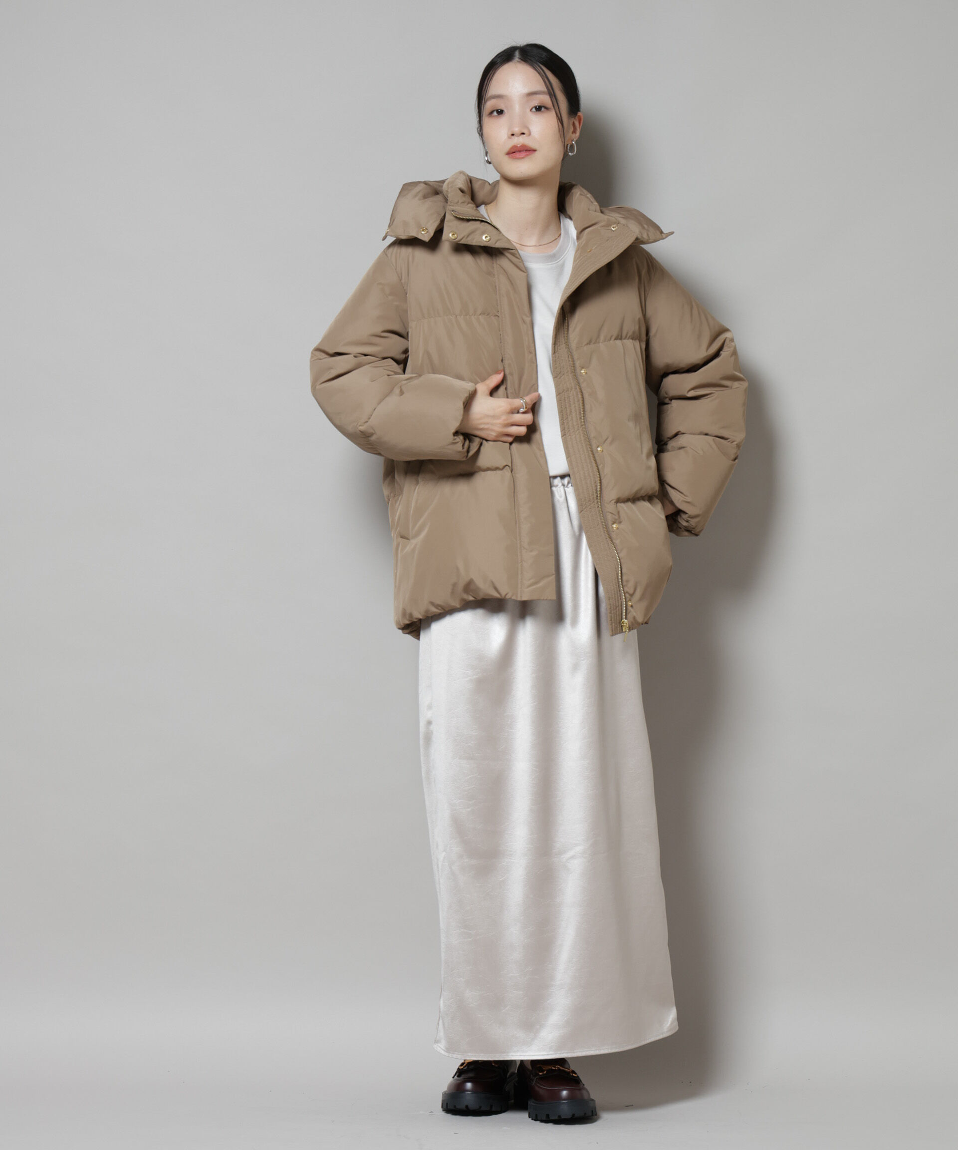 2024AW nano universe 撥水加工 フードショートダウンコート 撥水加工 フード ショート ダウン コート