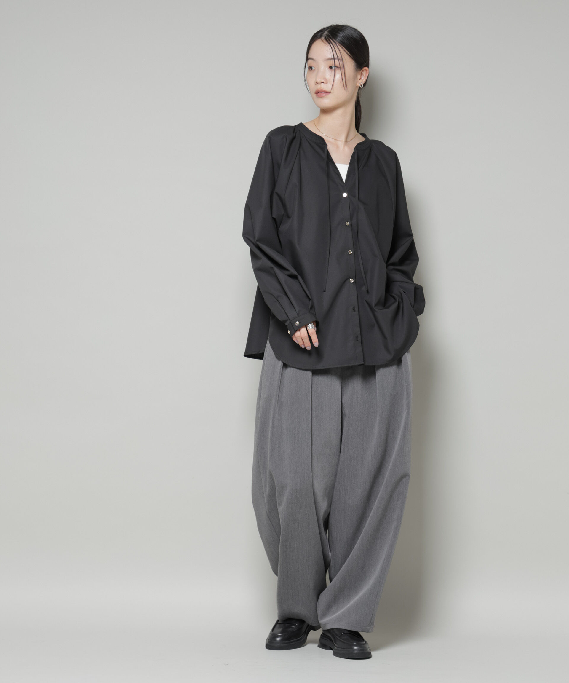 nano･universe「前後2wayラグランスリーブデザインブラウス」|シャツ・ブラウス|