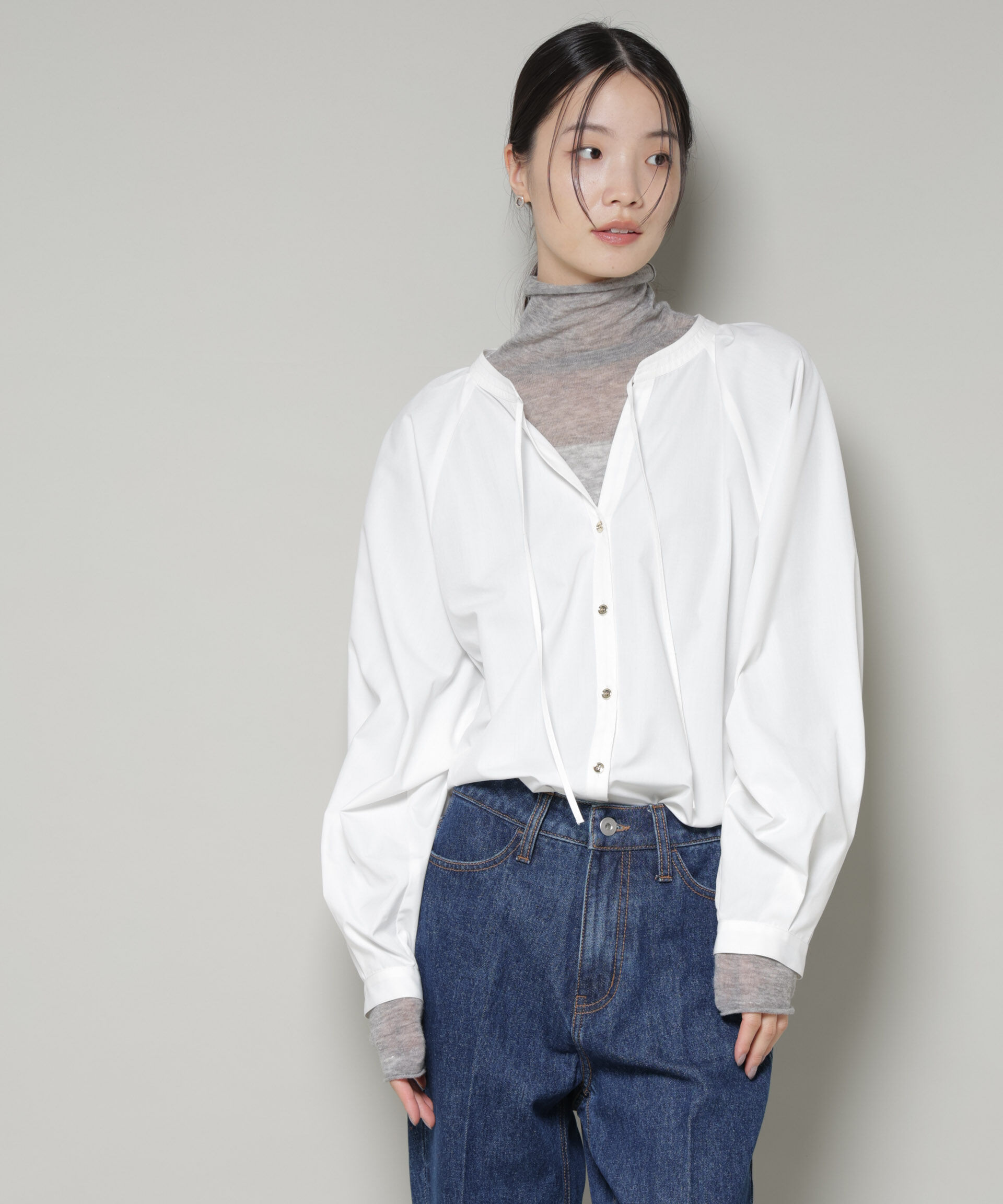 nano･universe「前後2wayラグランスリーブデザインブラウス」|シャツ・ブラウス|