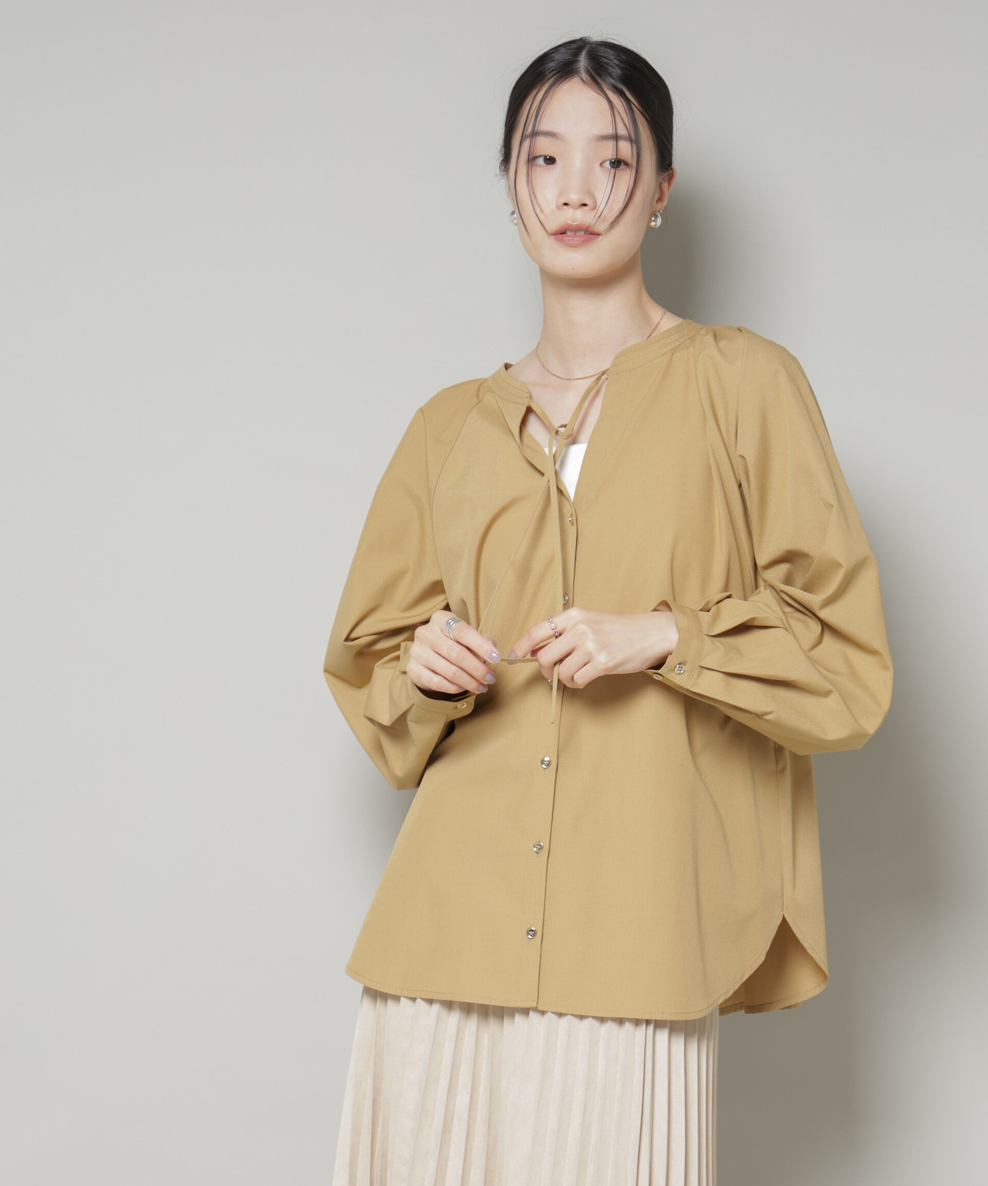 nano･universe「前後2wayラグランスリーブデザインブラウス」|シャツ・ブラウス|