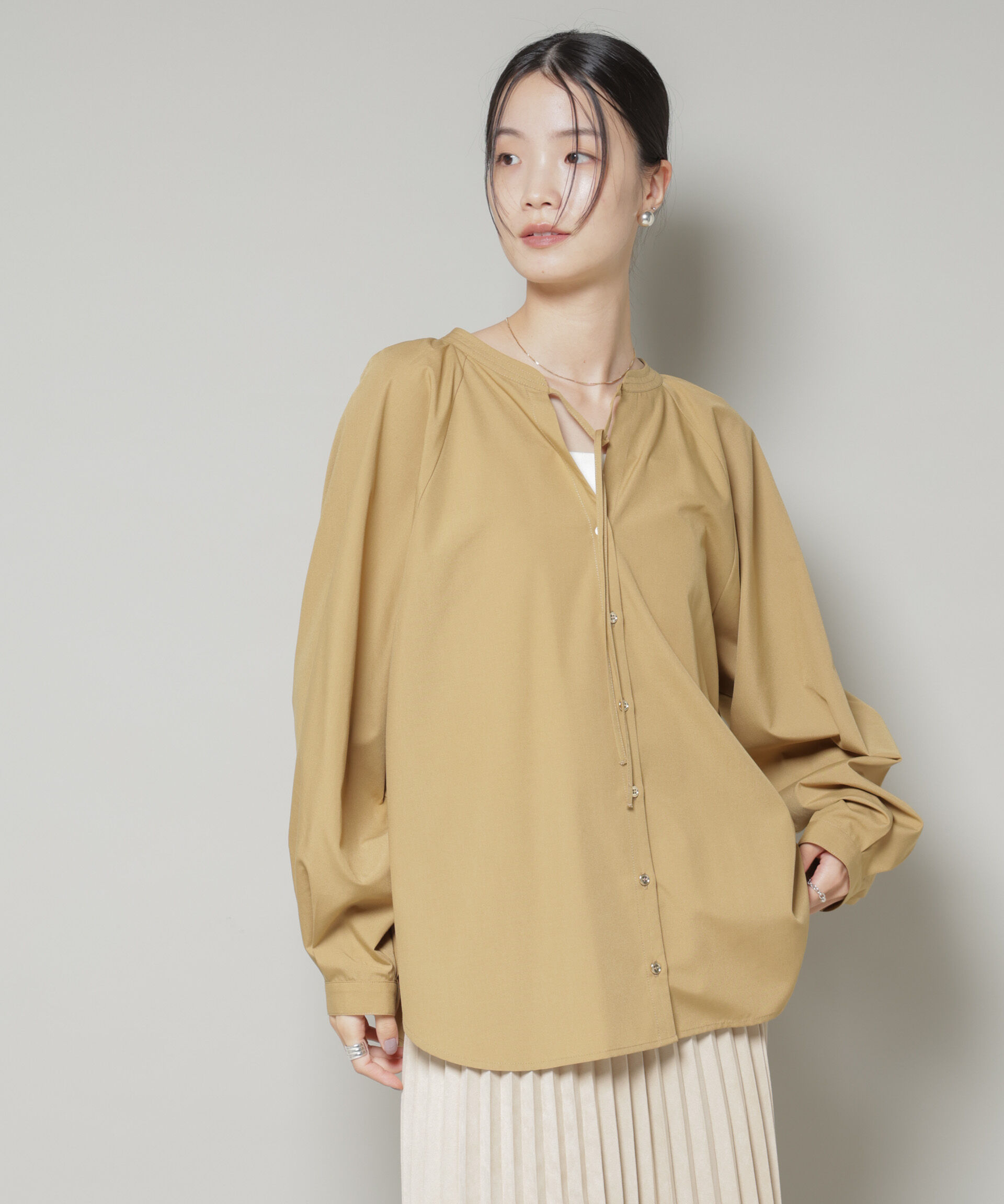 nano･universe「前後2wayラグランスリーブデザインブラウス」|シャツ・ブラウス|