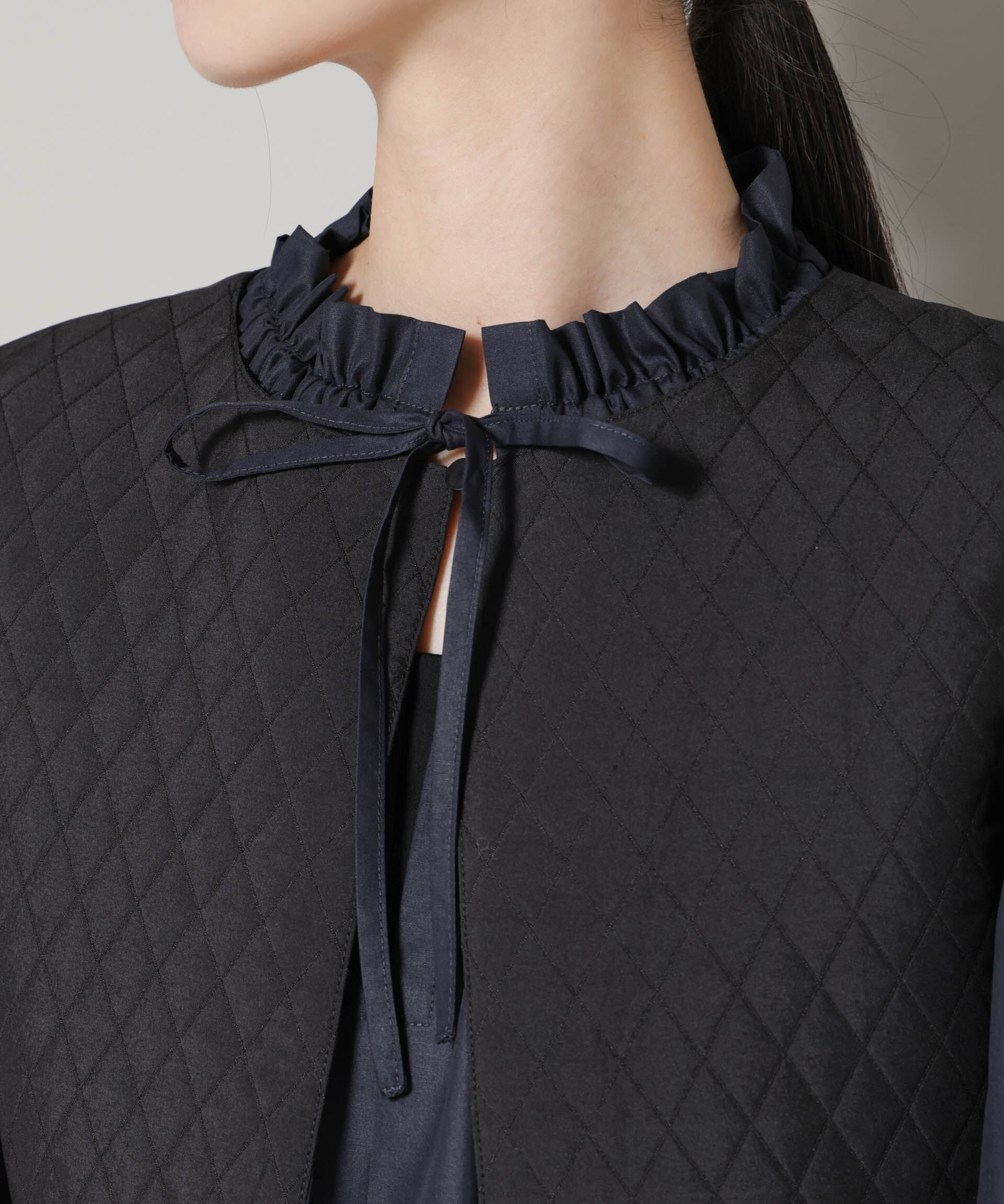 nano･universe「キルティングベスト&times;ギャザーワンピース アンサンブルセット」|ワンピース|