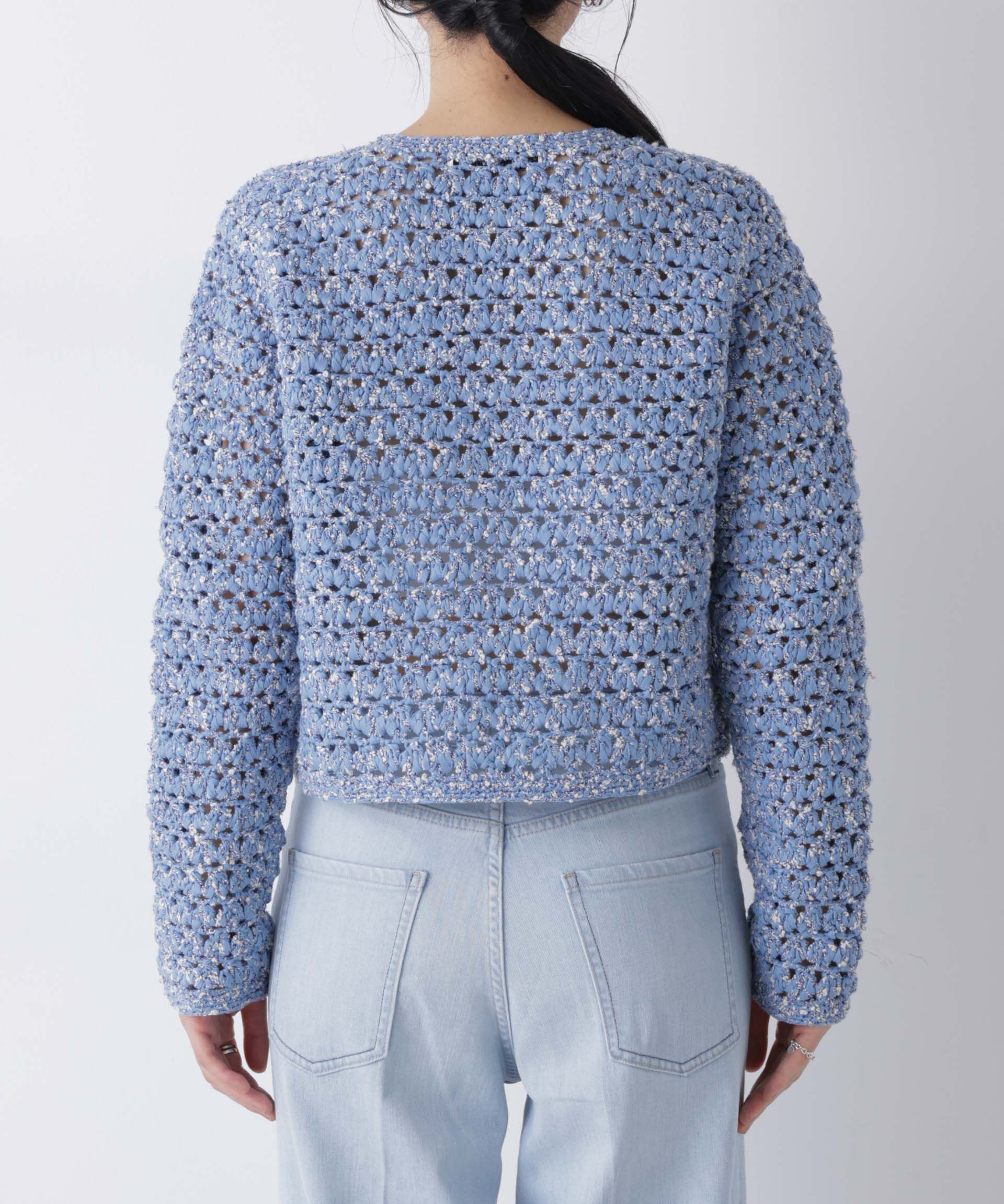 nano･universe「ミックスヤーンクロシェカーディガン」|ニット・セーター|