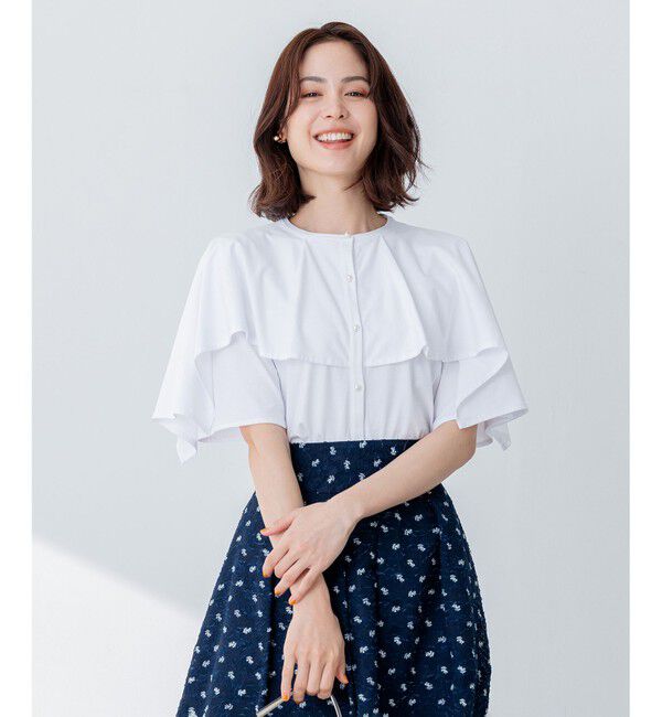 組曲「【洗える】ブラウスライクジャージーポンチョライク カットソー」|Tシャツ・カットソー|アイボリー系